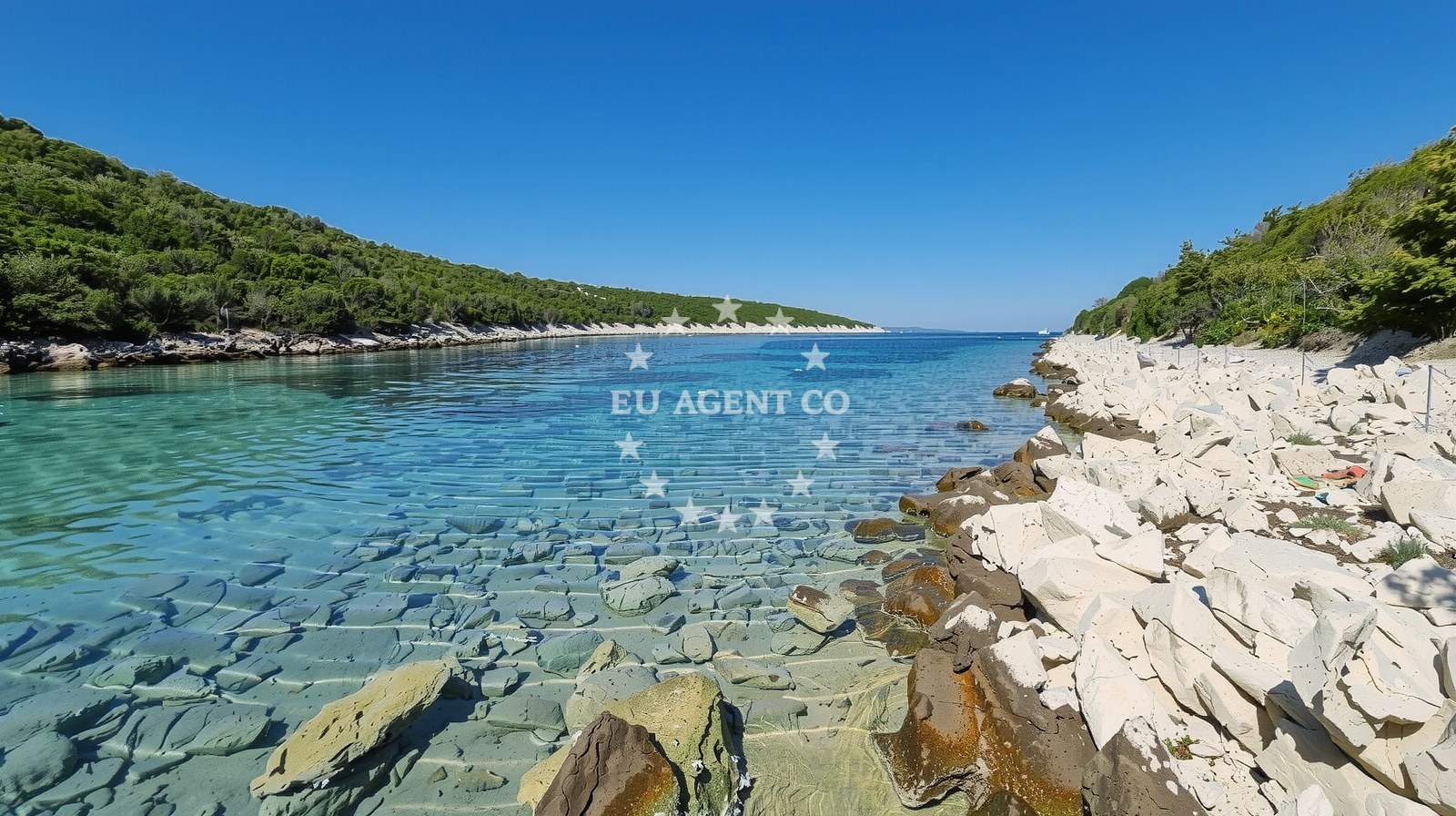 Kosiraca Bay, North Dalmatia - scenic coastal view near the jetty