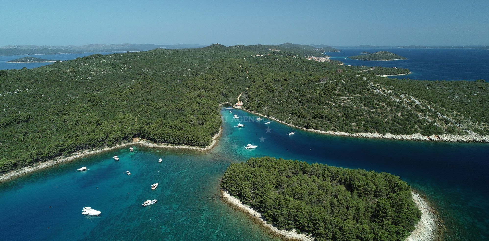 Buoy field in Vodenjak Bay, Iz Island, Croatia