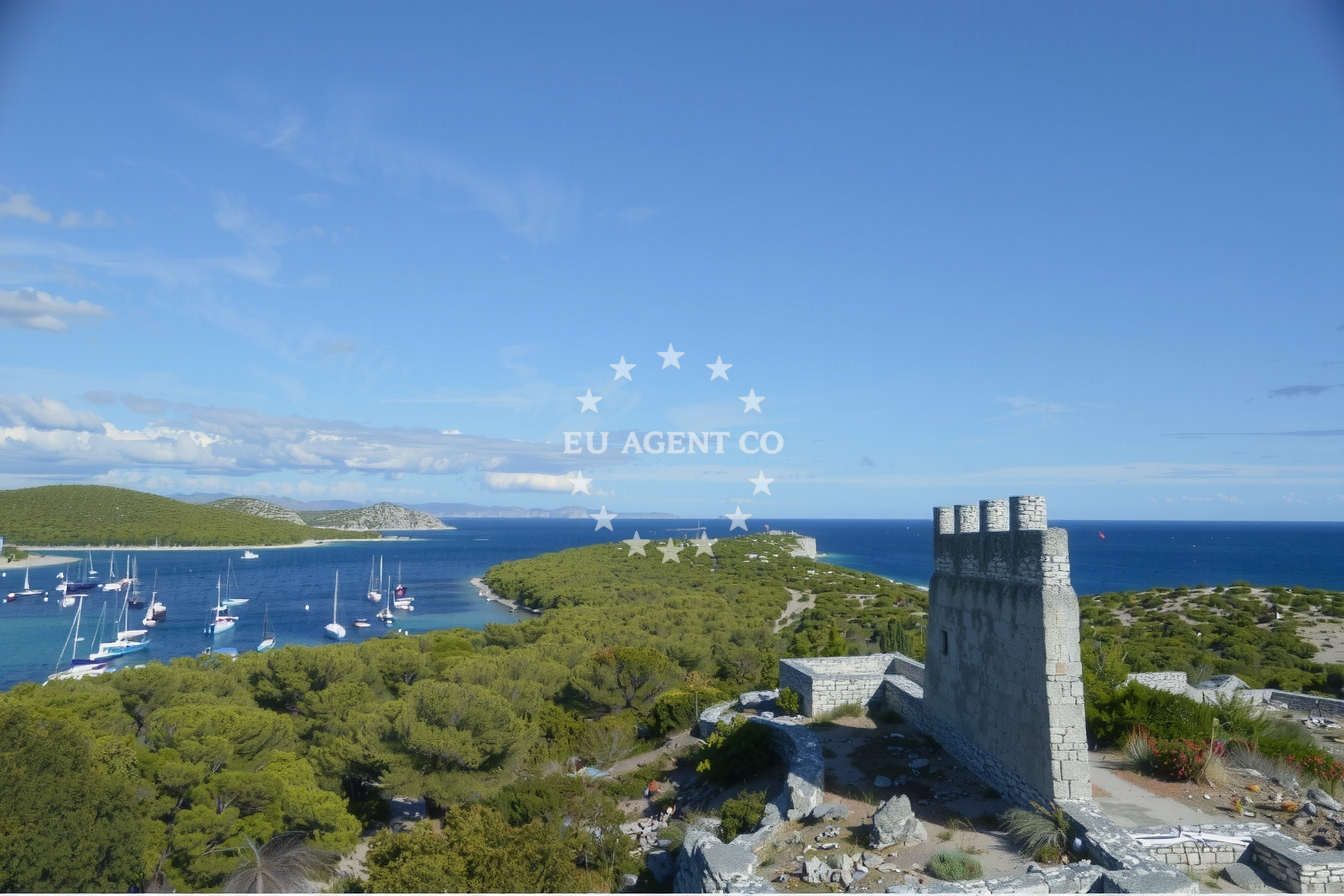 Overview of Buoy field in Buoy field on the island Kakan, North Dalmatia, Croatia photo 1