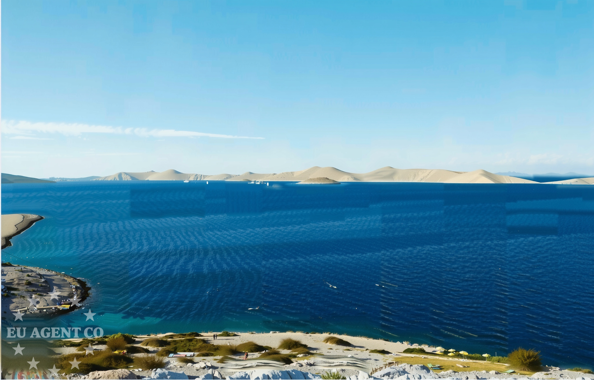 Buoy field on Kakan Island, North Dalmatia, Croatia
