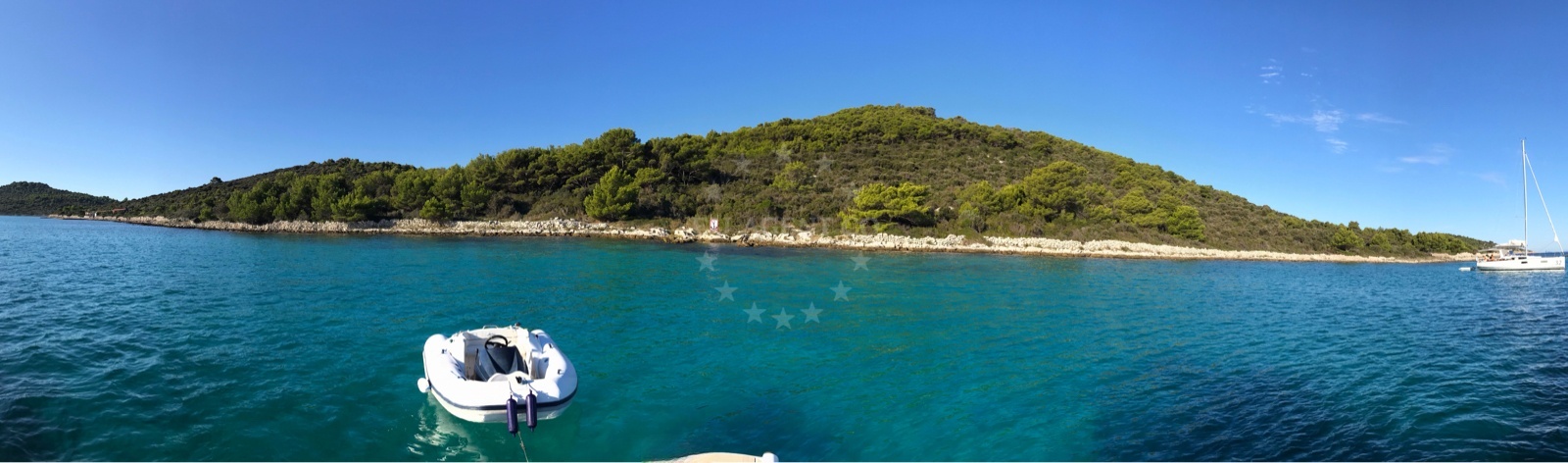 Marina Tribunj in the distance from Kakan Island buoy field