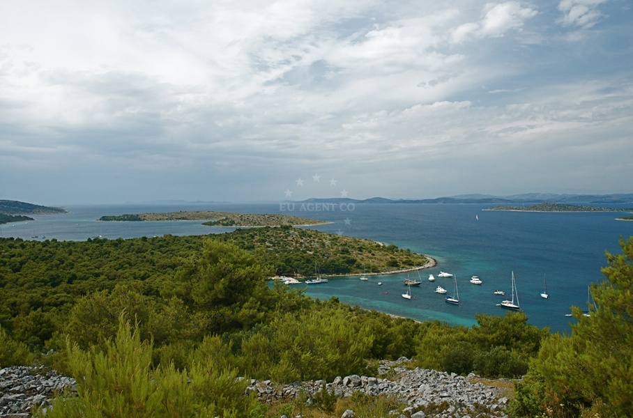 Buoy field on Kakan Island, North Dalmatia, Croatia