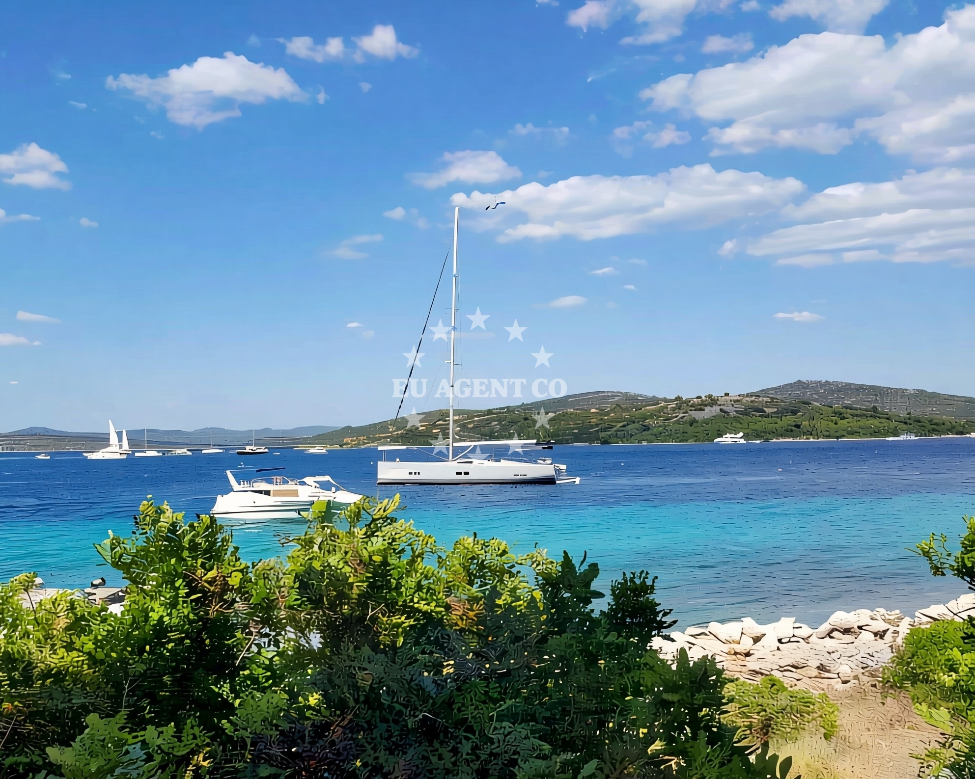 Approach and location view of Buoy field in Buoy field on the island Kakan, North Dalmatia, Croatia photo 3