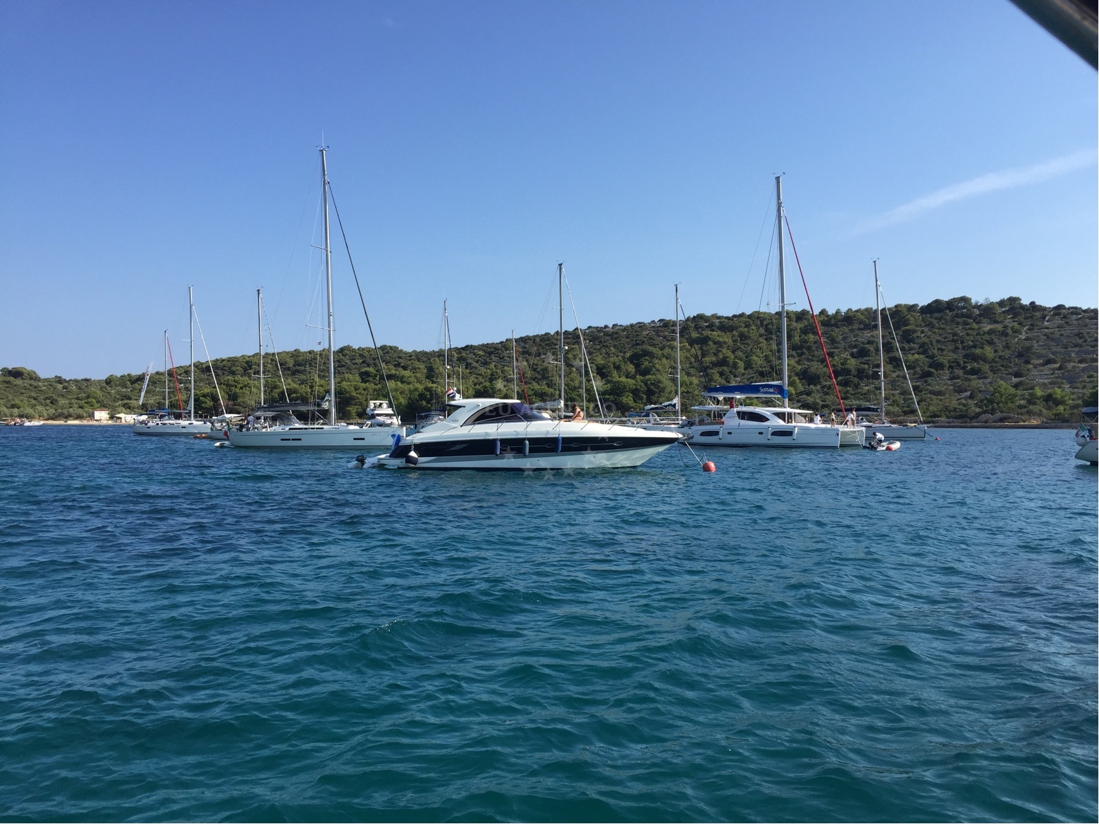 Close-up of mooring buoys in Kaprije, North Dalmatia