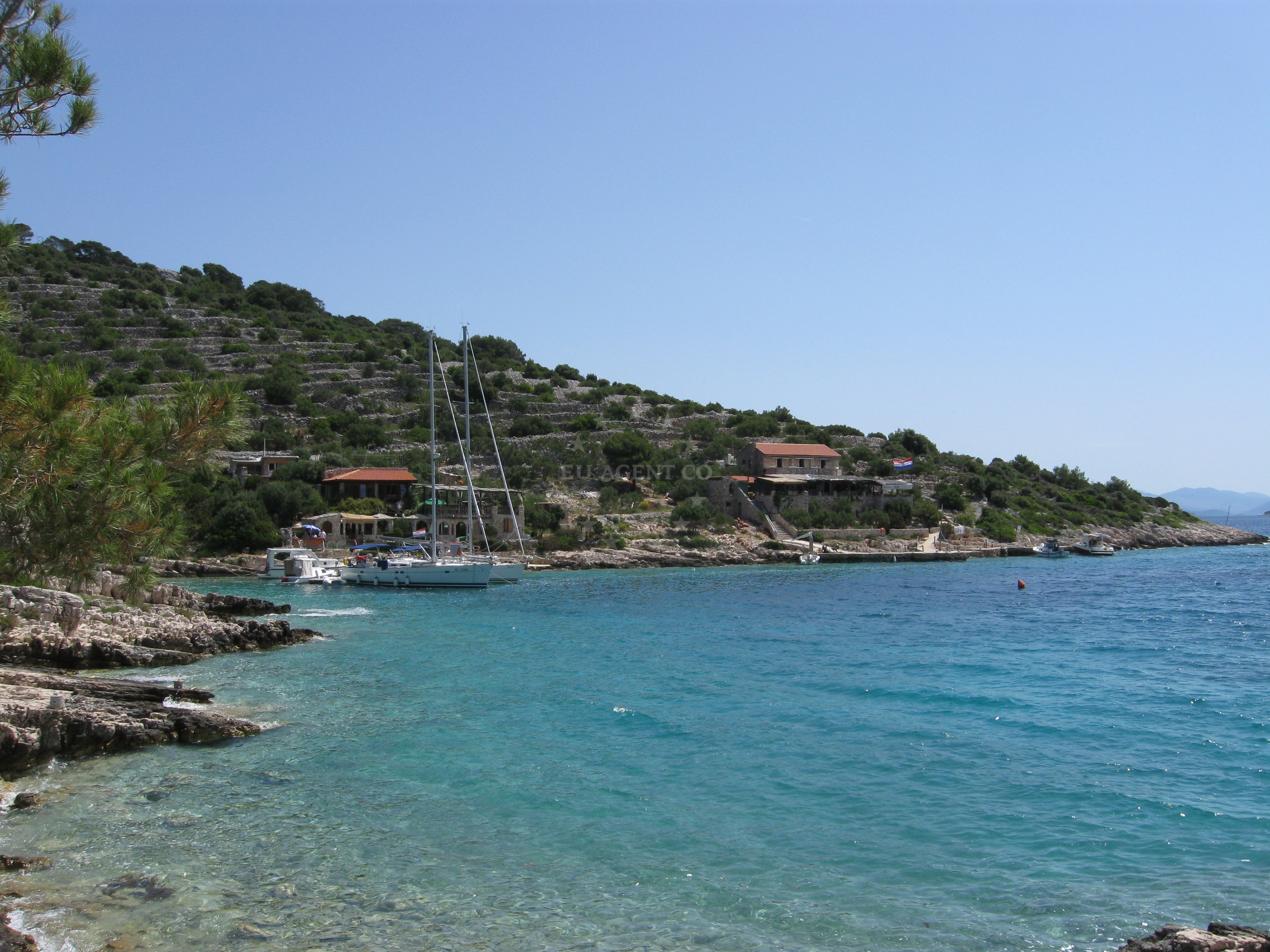 Konoba Nozdra G8 Jetty floating pontoon in Kaprije, North Dalmatia, Croatia