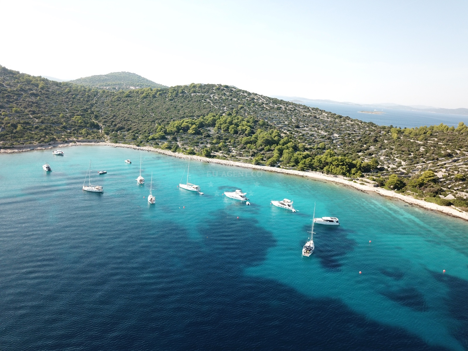 Buoy field at Nozdra Vela, Kaprije Island, North Dalmatia