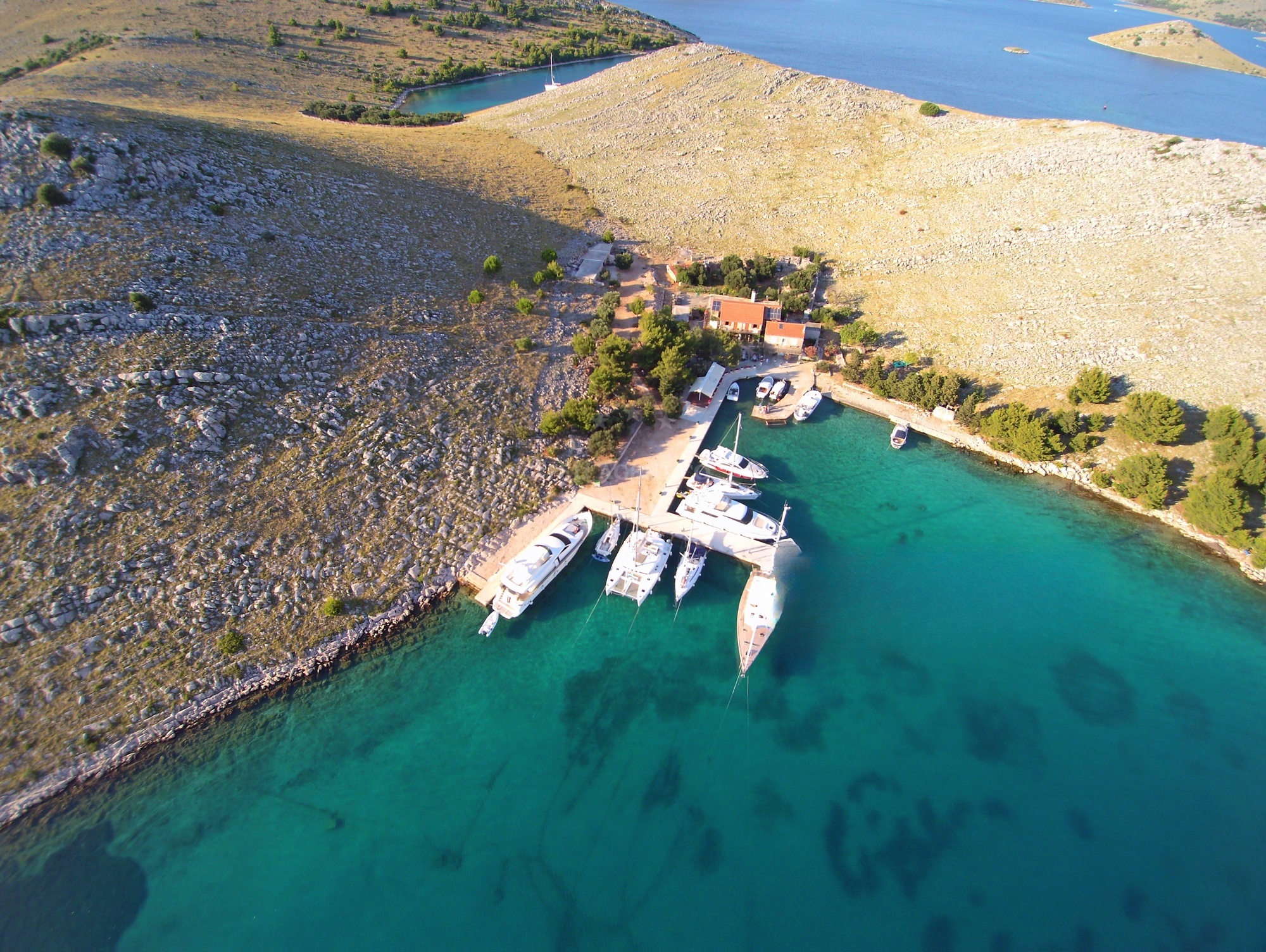 Restaurant Mare Jetty on Katina Island, North Dalmatia, Croatia