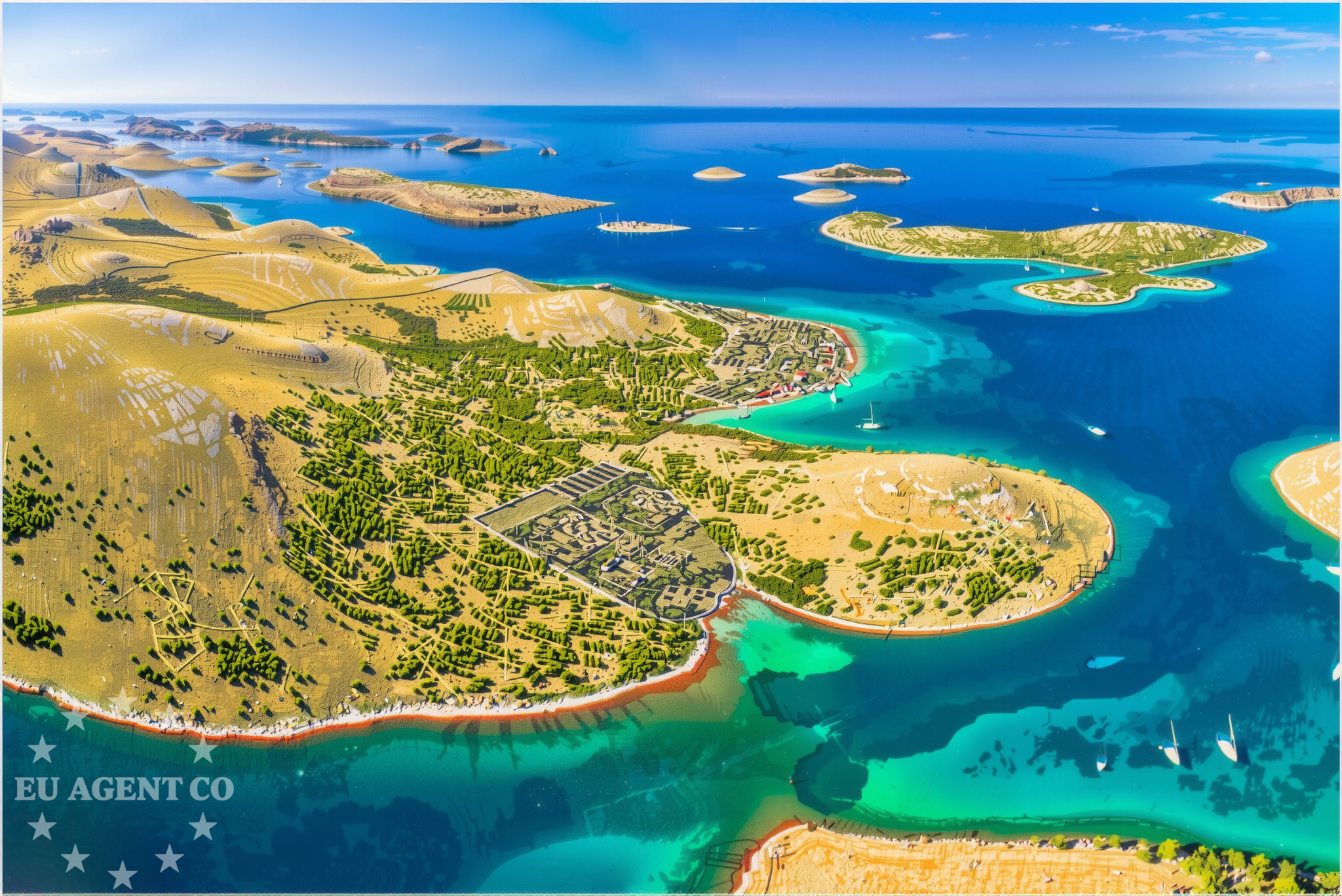 Yacht mooring at Kornat Jetty, North Dalmatia, Croatia