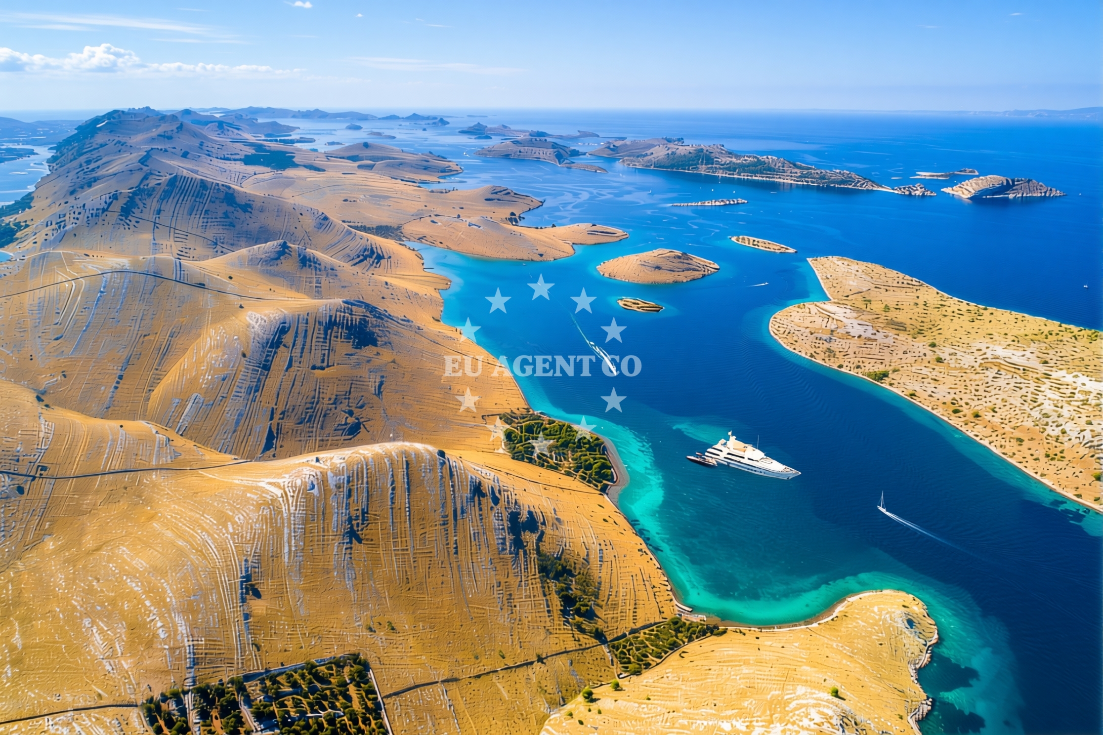 Ropotnica Bay anchorage area with clear waters and nearby jetty