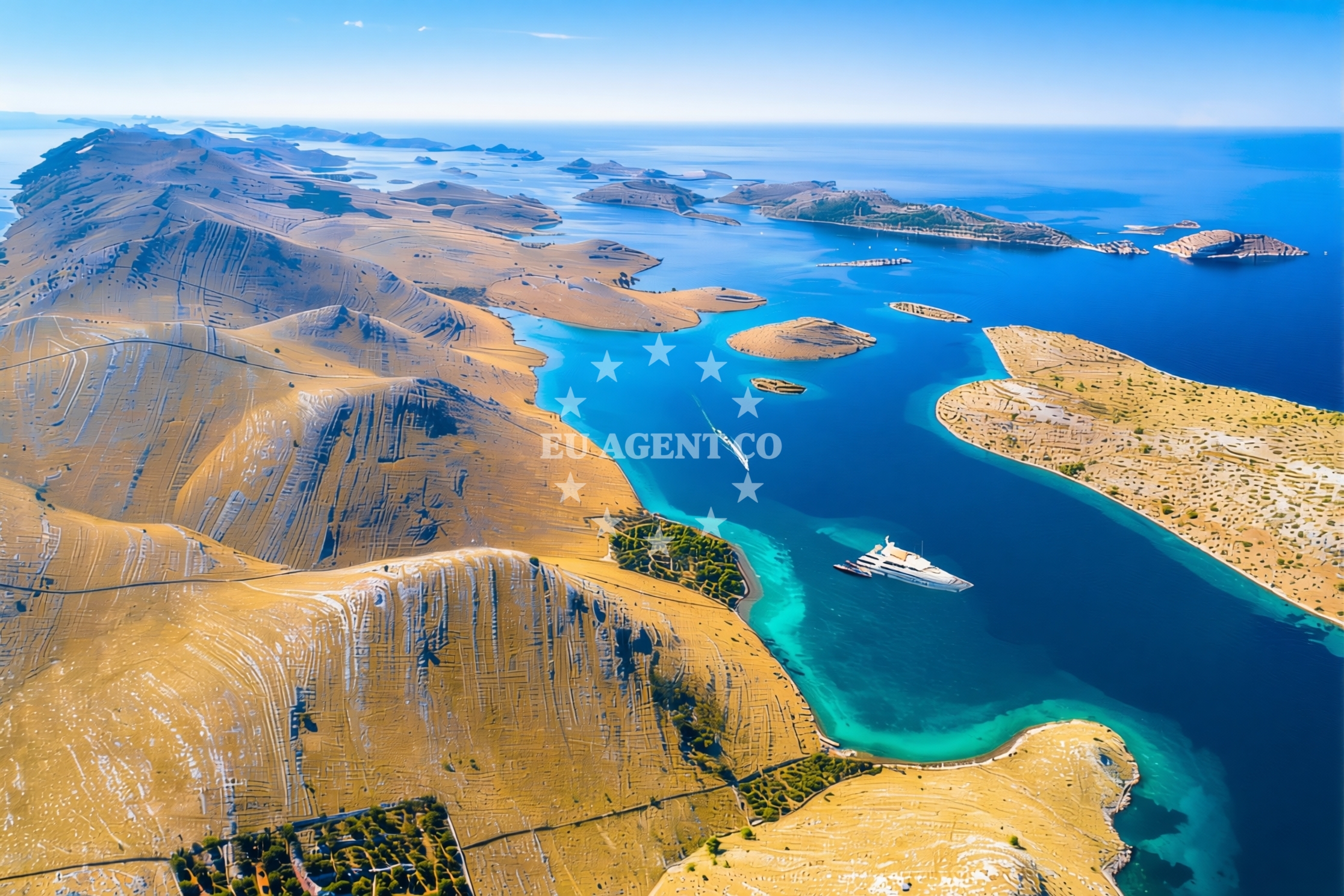Nautical view of Kornat Jetty and surrounding waters in the Kornati archipelago