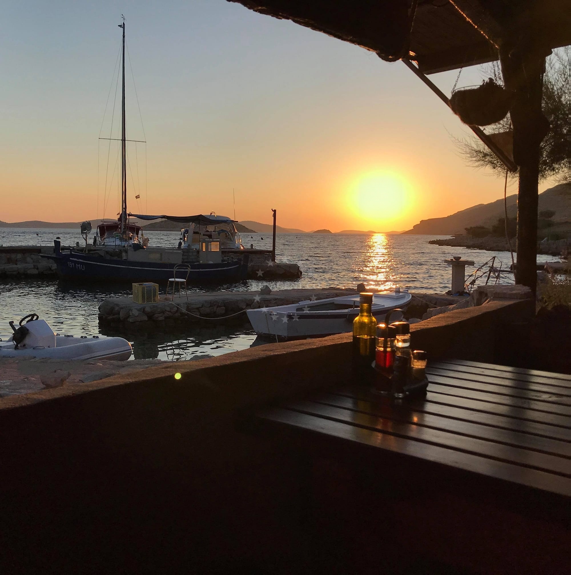 Anchoring view from Koromacna Buoys in Kornati National Park