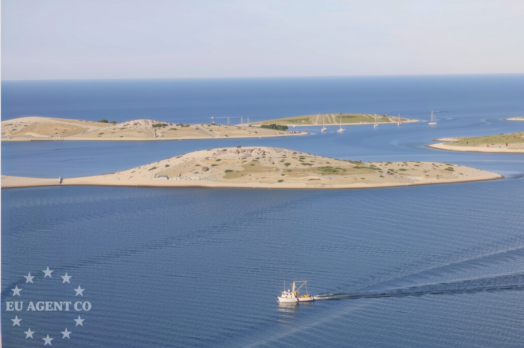 Kornat archipelago with buoy field in Kravljacica