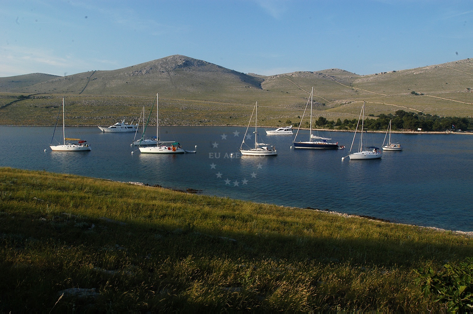 Buoy field in Striznja, Kornat, North Dalmatia, Croatia