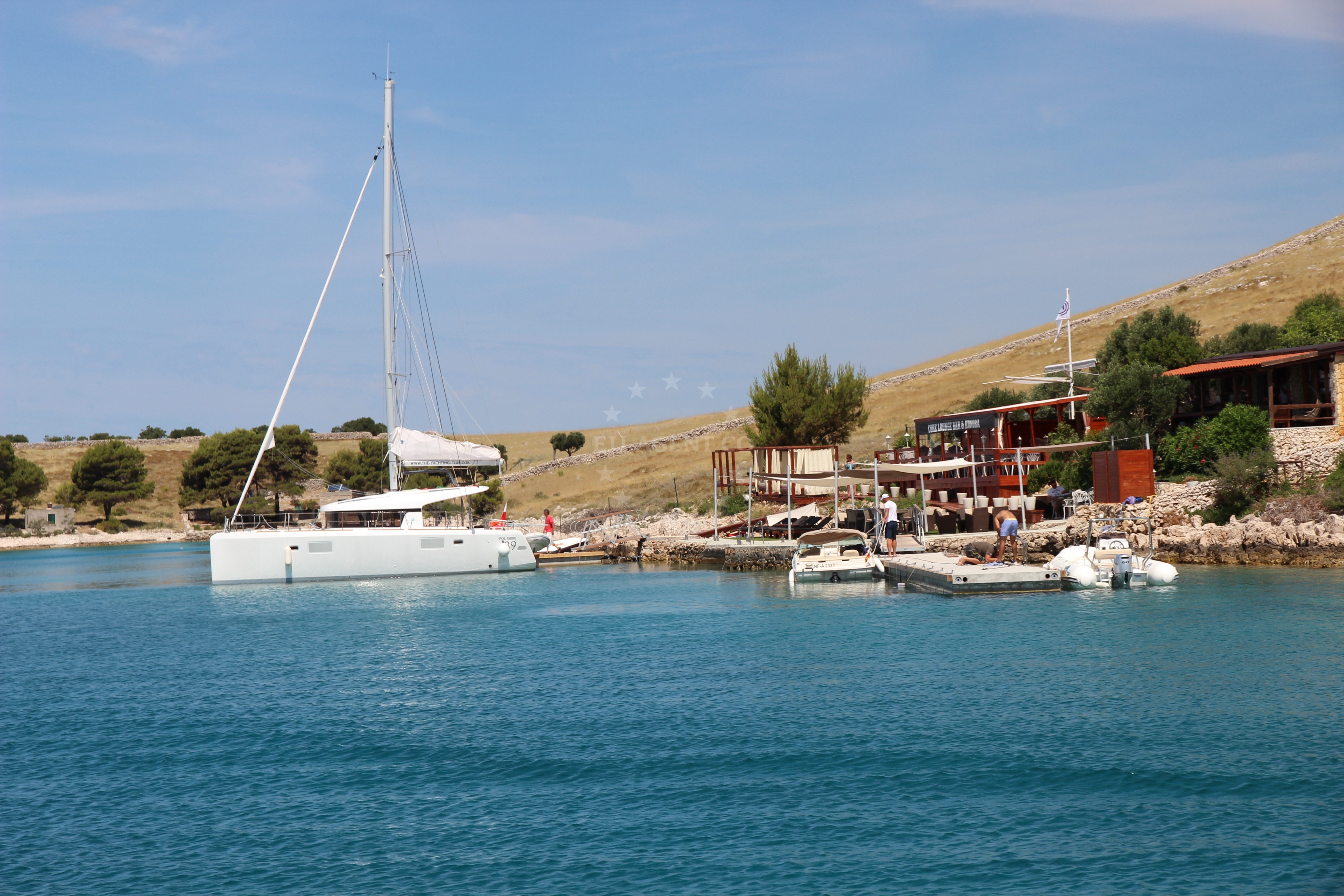 Mooring lines at Core Lounge Jetty, Kornat