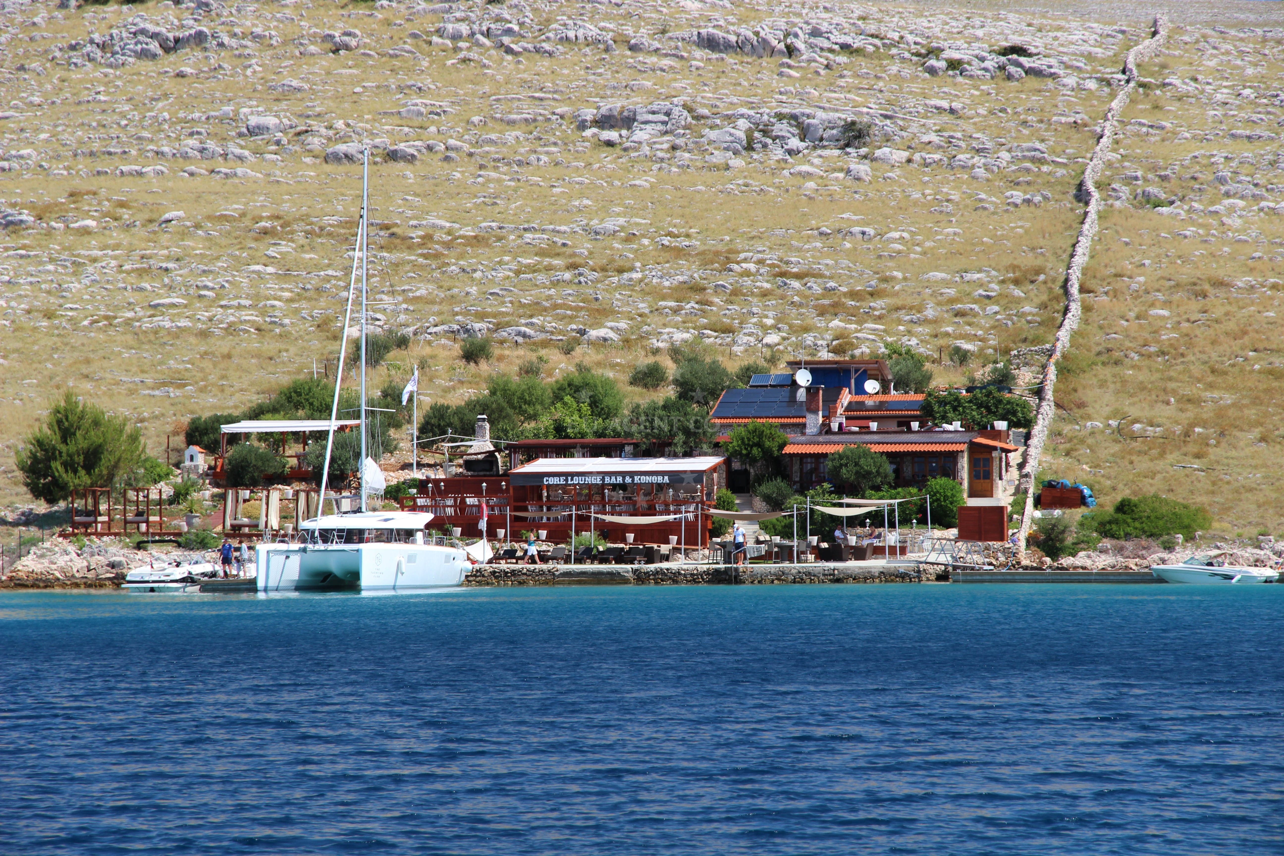 Jetty view from the water, Vrulje, Kornat