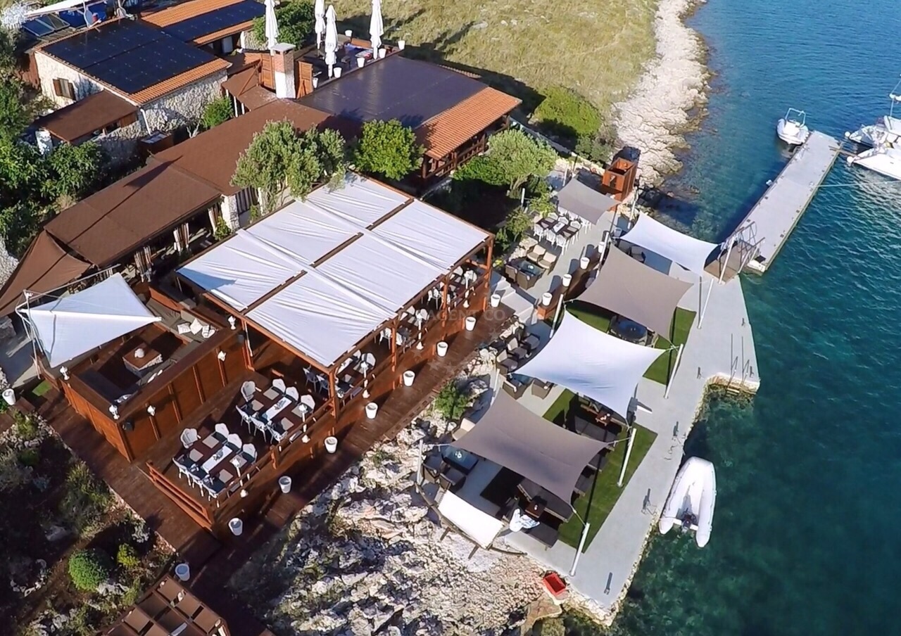 Sailboats moored at Core Lounge Jetty, Kornat