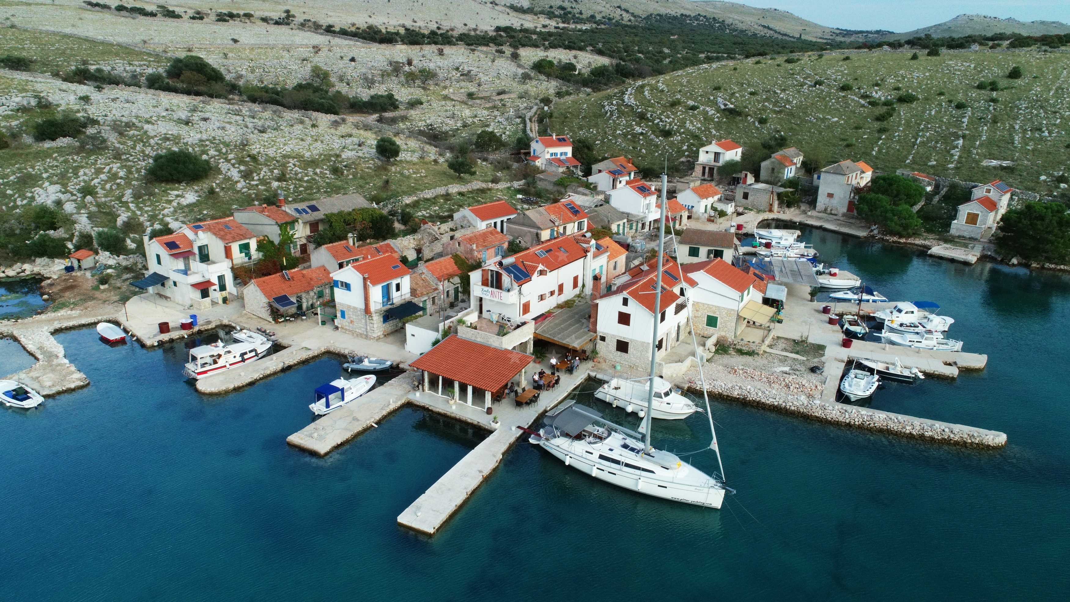 View of Konoba Ante Quay and surrounding Kornati islands