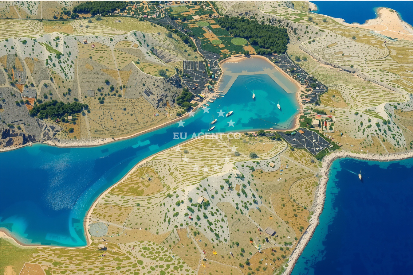 Lavsa anchorage in North Dalmatia, Croatia with clear waters and surrounding islands