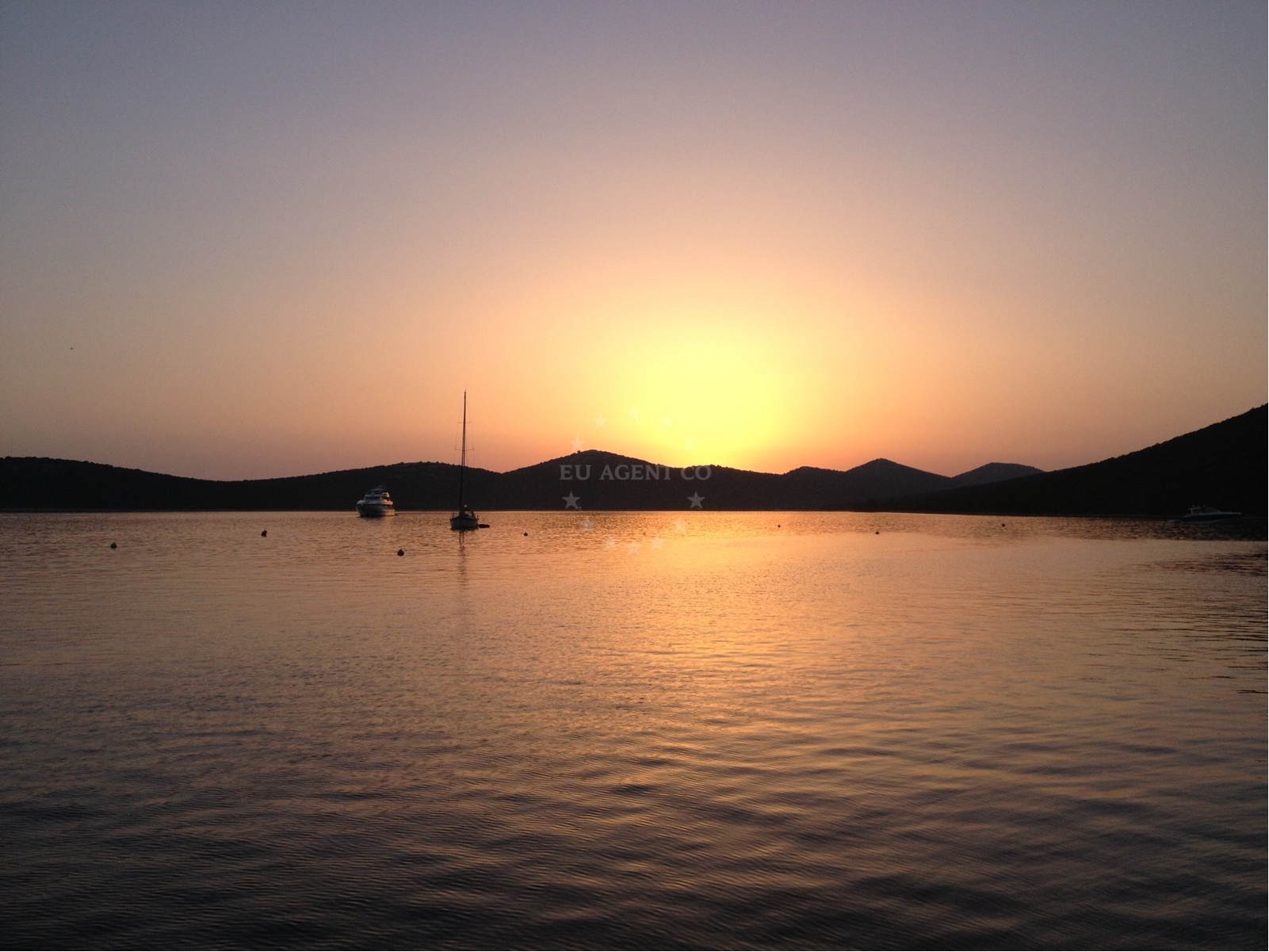 Sailboats moored at Buoy Field Brgulje, North Dalmatia