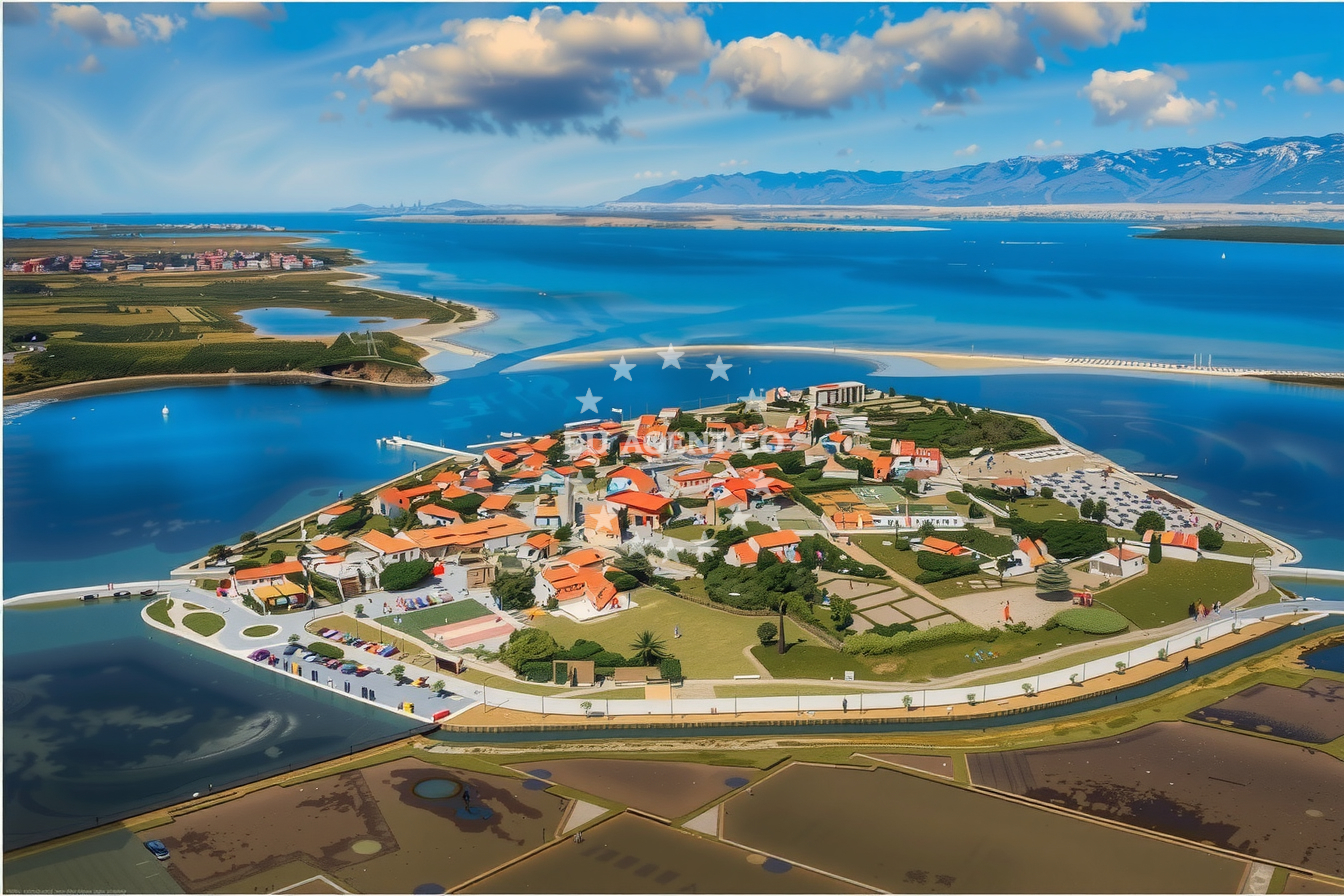 Scenic views from the jetty in Nin, North Dalmatia