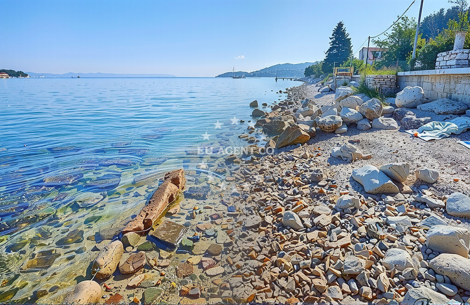 Osljak Buoy in North Dalmatia, Croatia, with the island of Ugljan in the distance