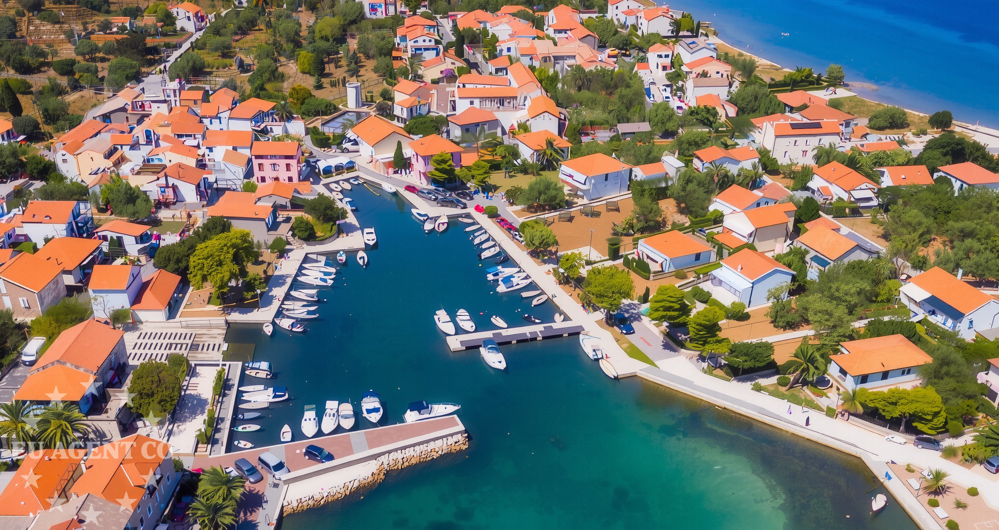 Jetty in Povljana, Pag, Croatia with mooring facilities