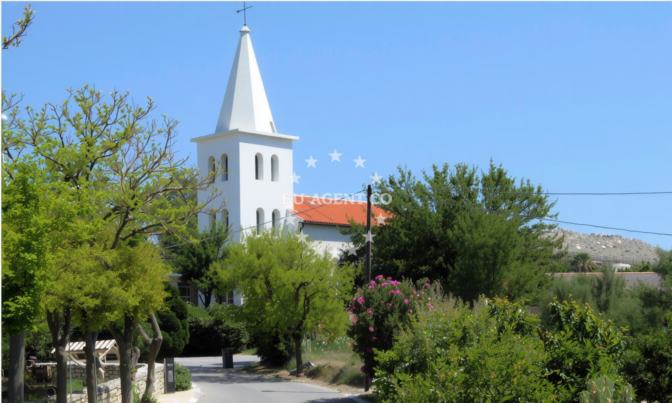 Sailing route map near Pag, North Dalmatia