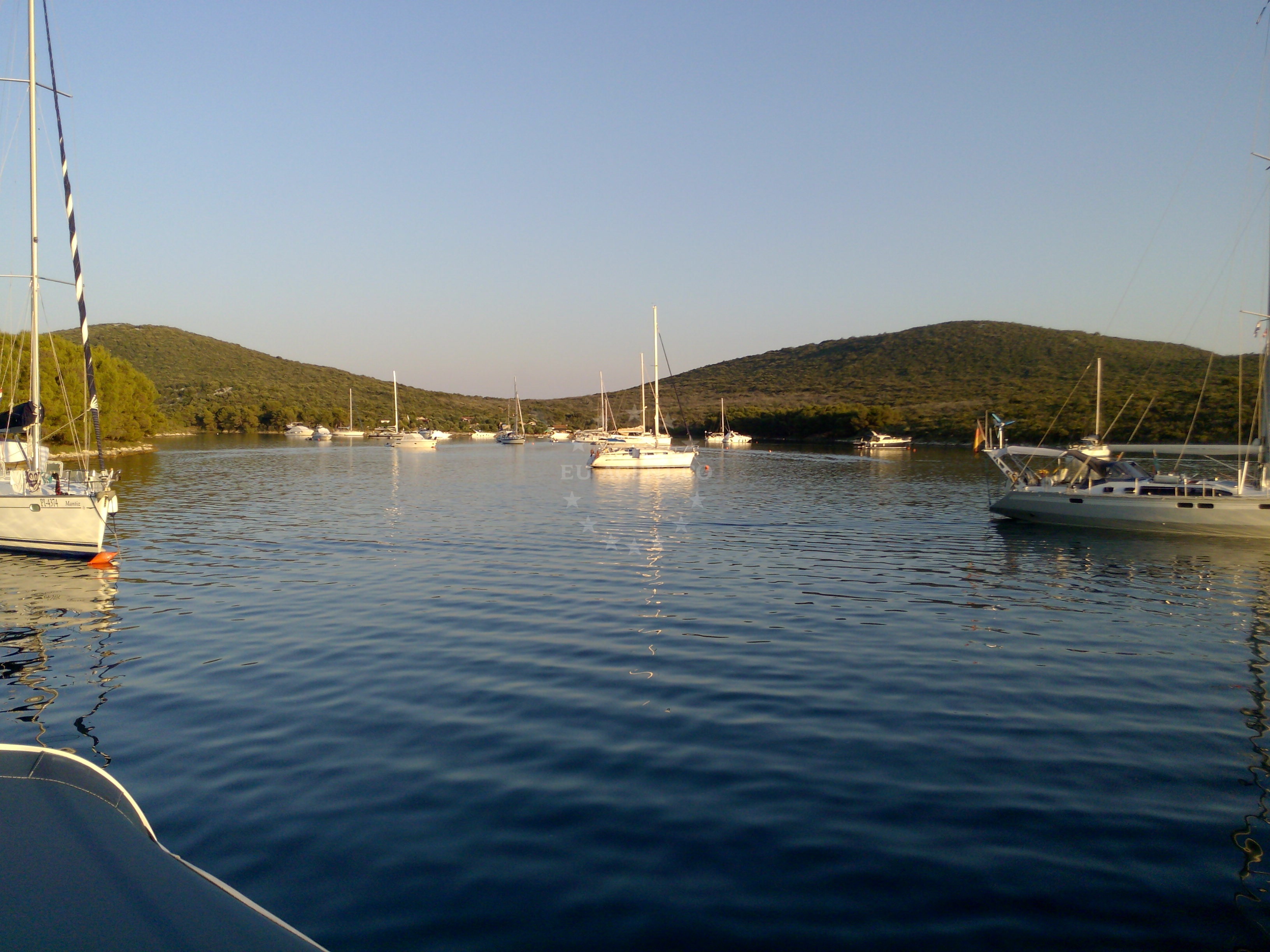 Buoy field in Soline Bay, Pasman Island, North Dalmatia, Croatia