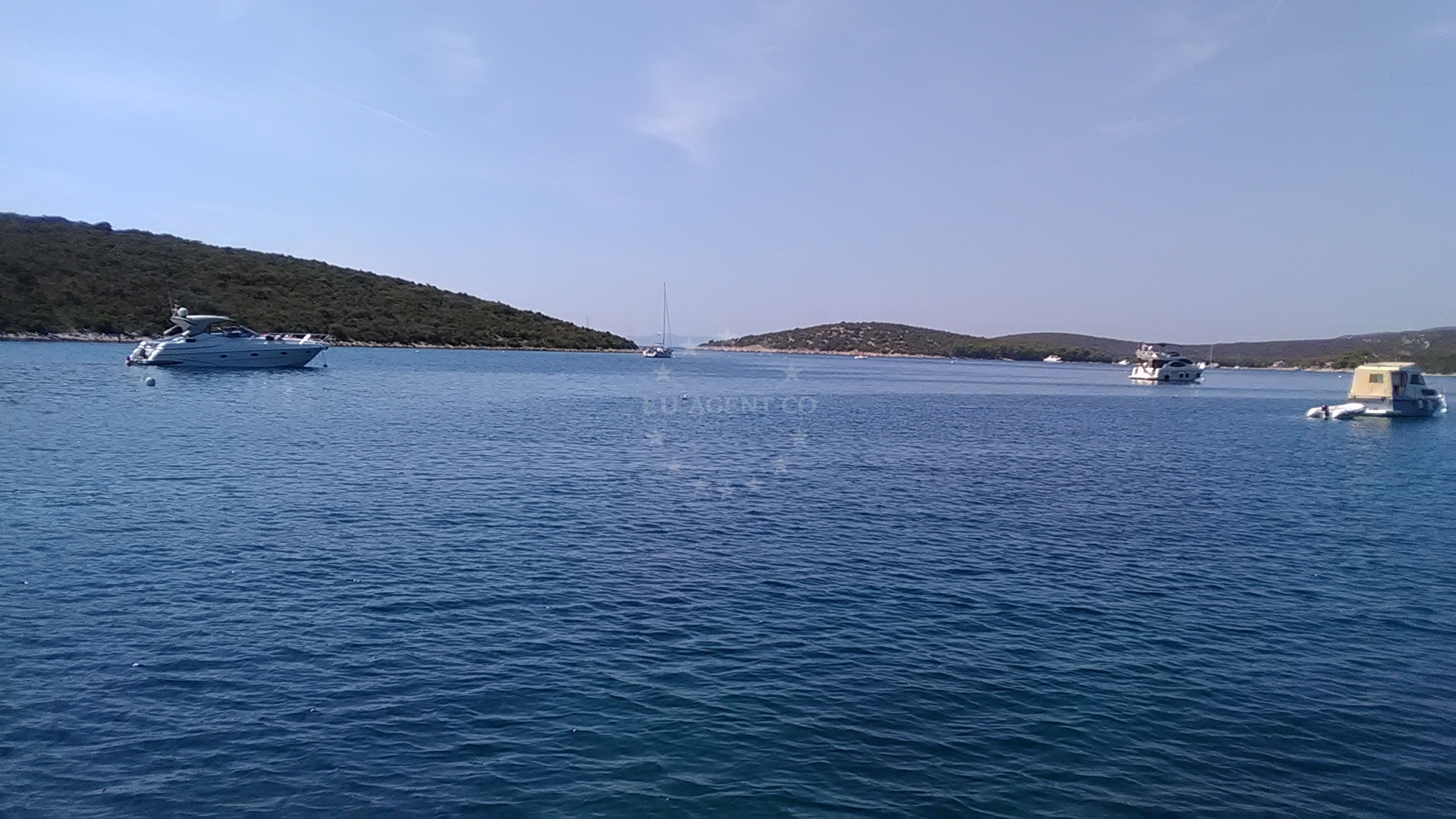 Nautical buoy field with Adriatic Sea view, Pasman Island, Croatia