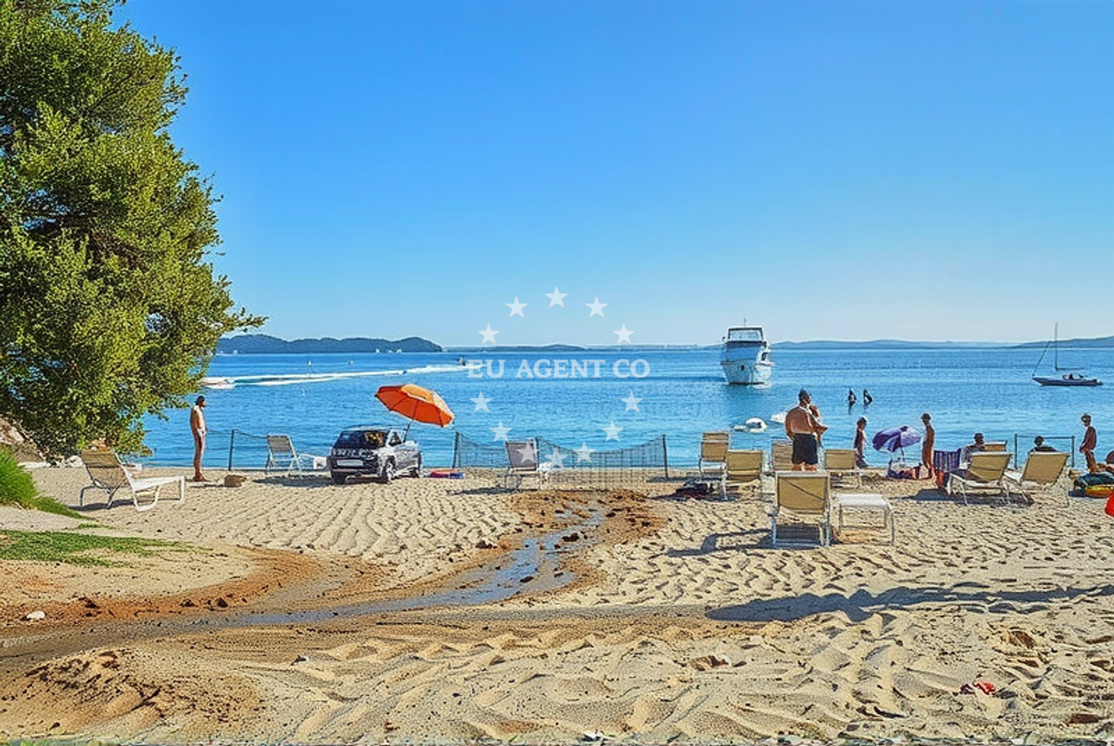 Scenic beaches near Punta Skala quay in Petrcane