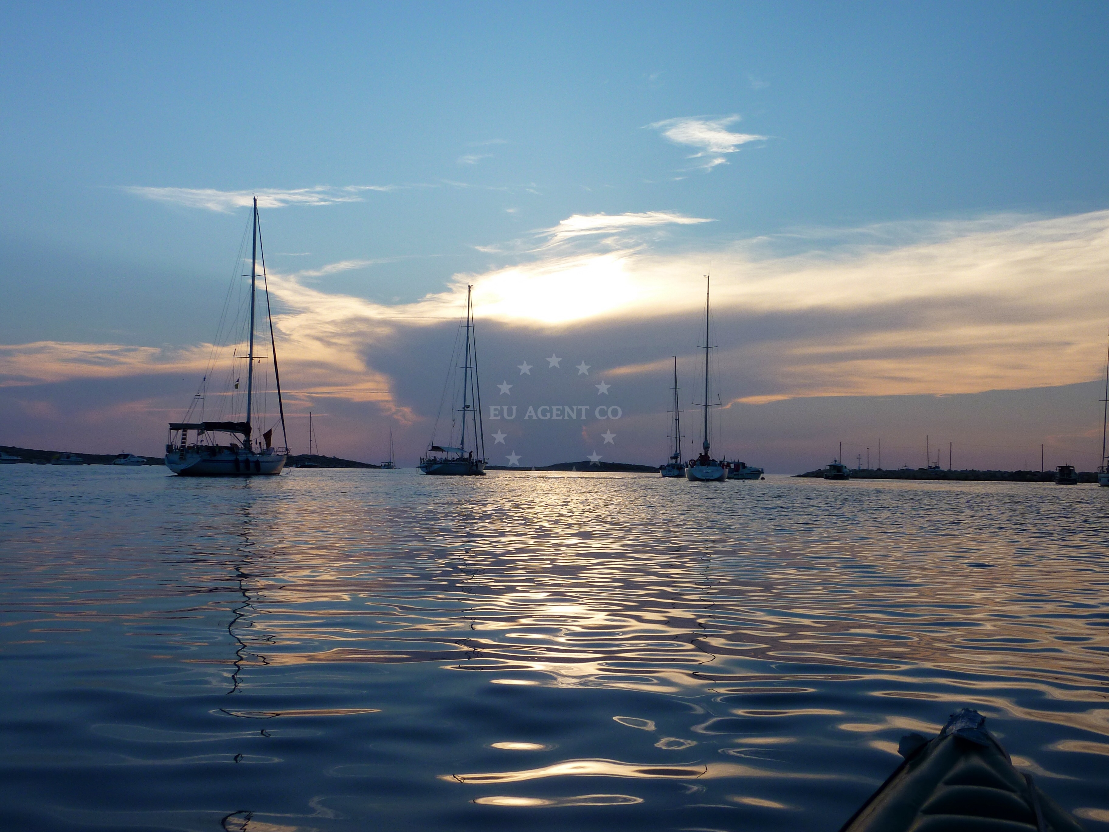 Yachts moored at Krijal Buoy Field, Premuda