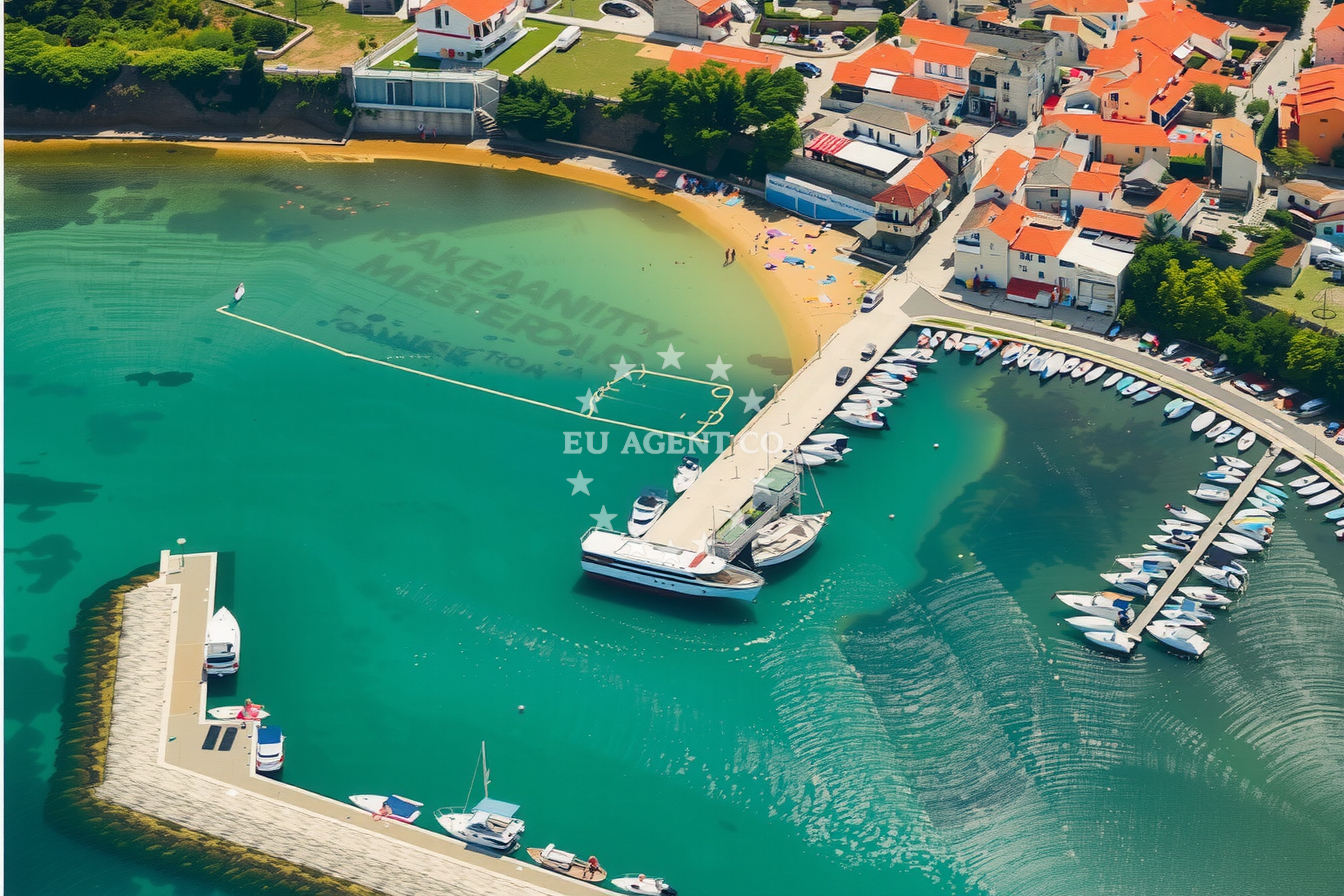 Scenic views of North Dalmatia coastline near Privlaka jetty