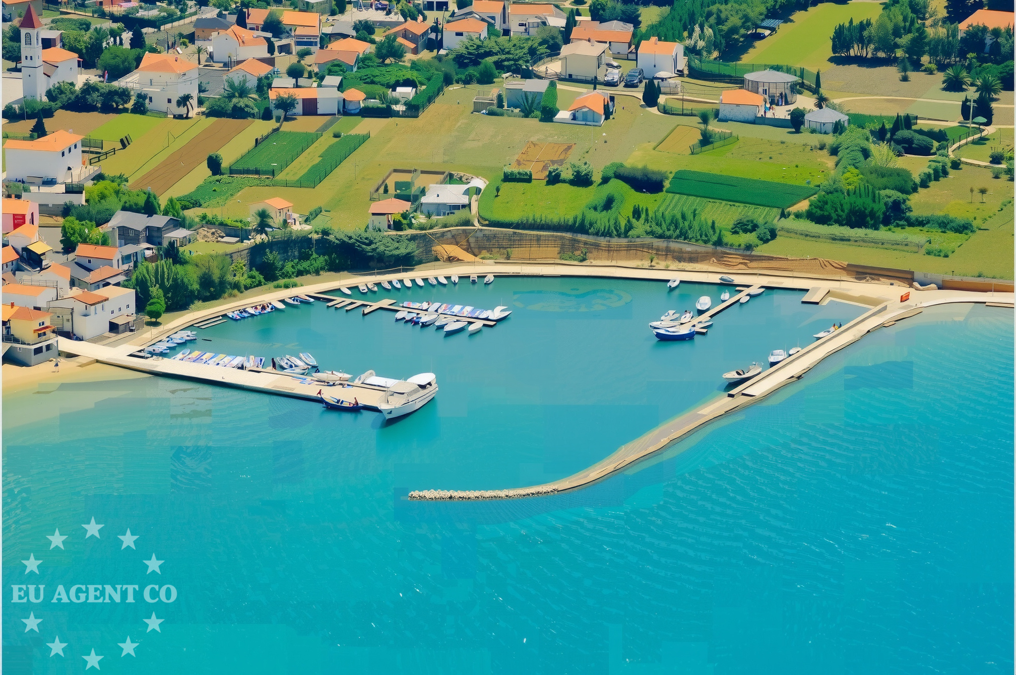 View of the jetty with Adriatic Sea in the background