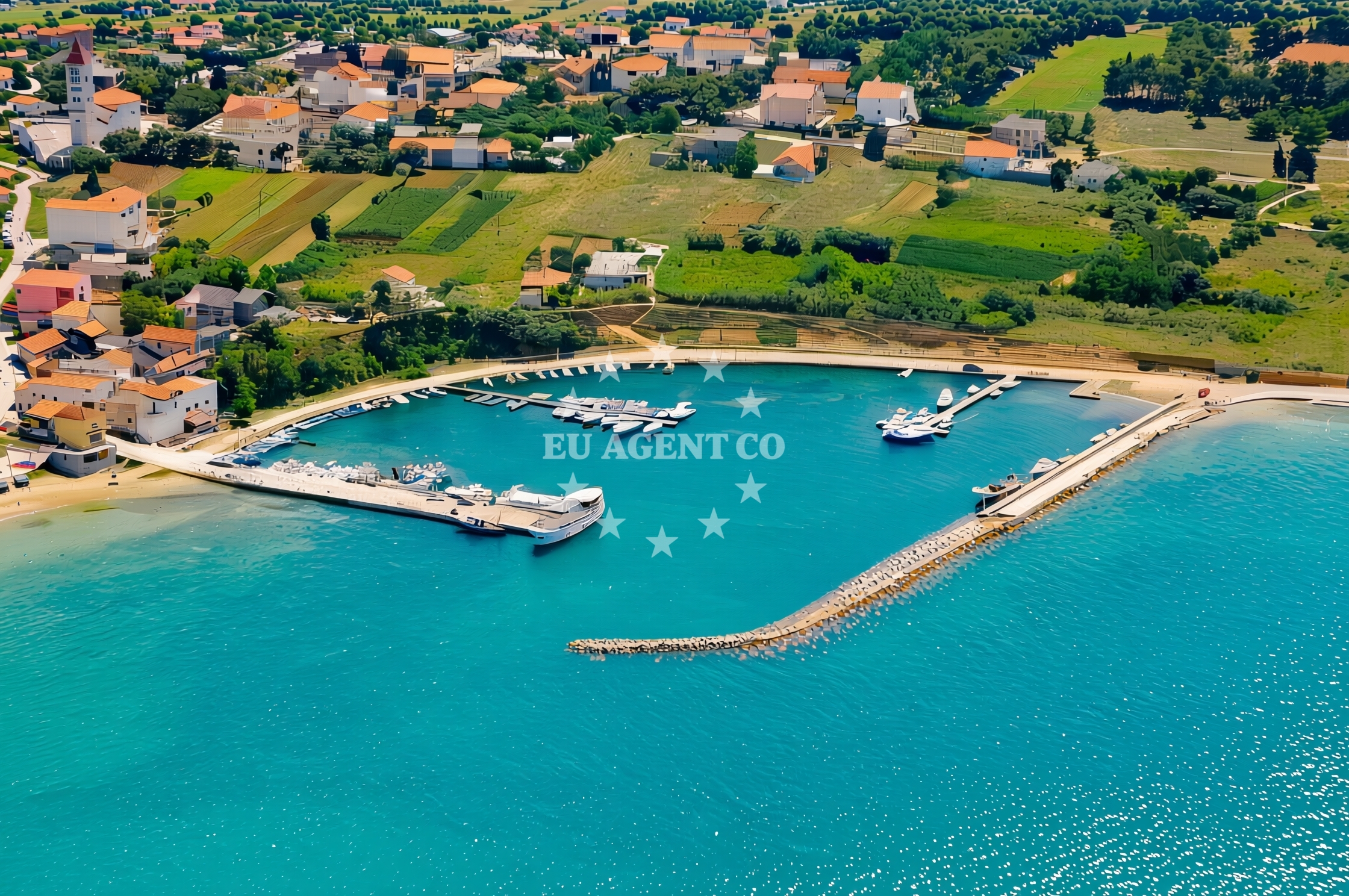 Bays of Mostine near Privlaka jetty, North Dalmatia