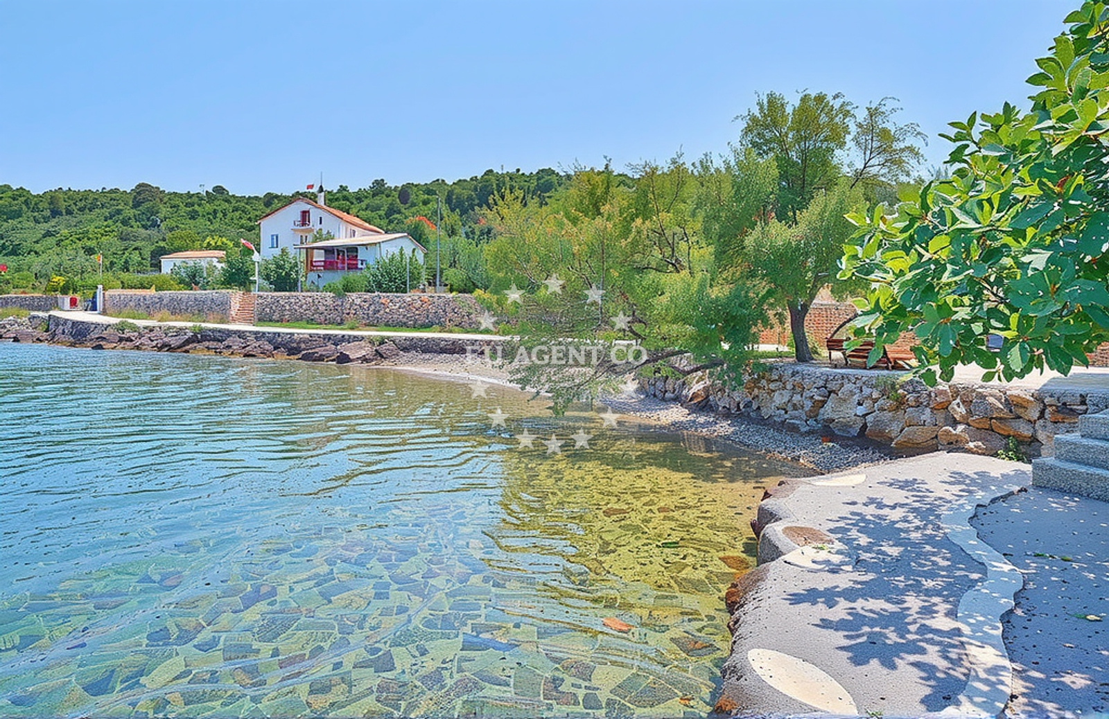 Approach and location view of Jetty buoy field in Jetty in Mala Rava on the island Rava, North Dalmatia, Croatia photo 3