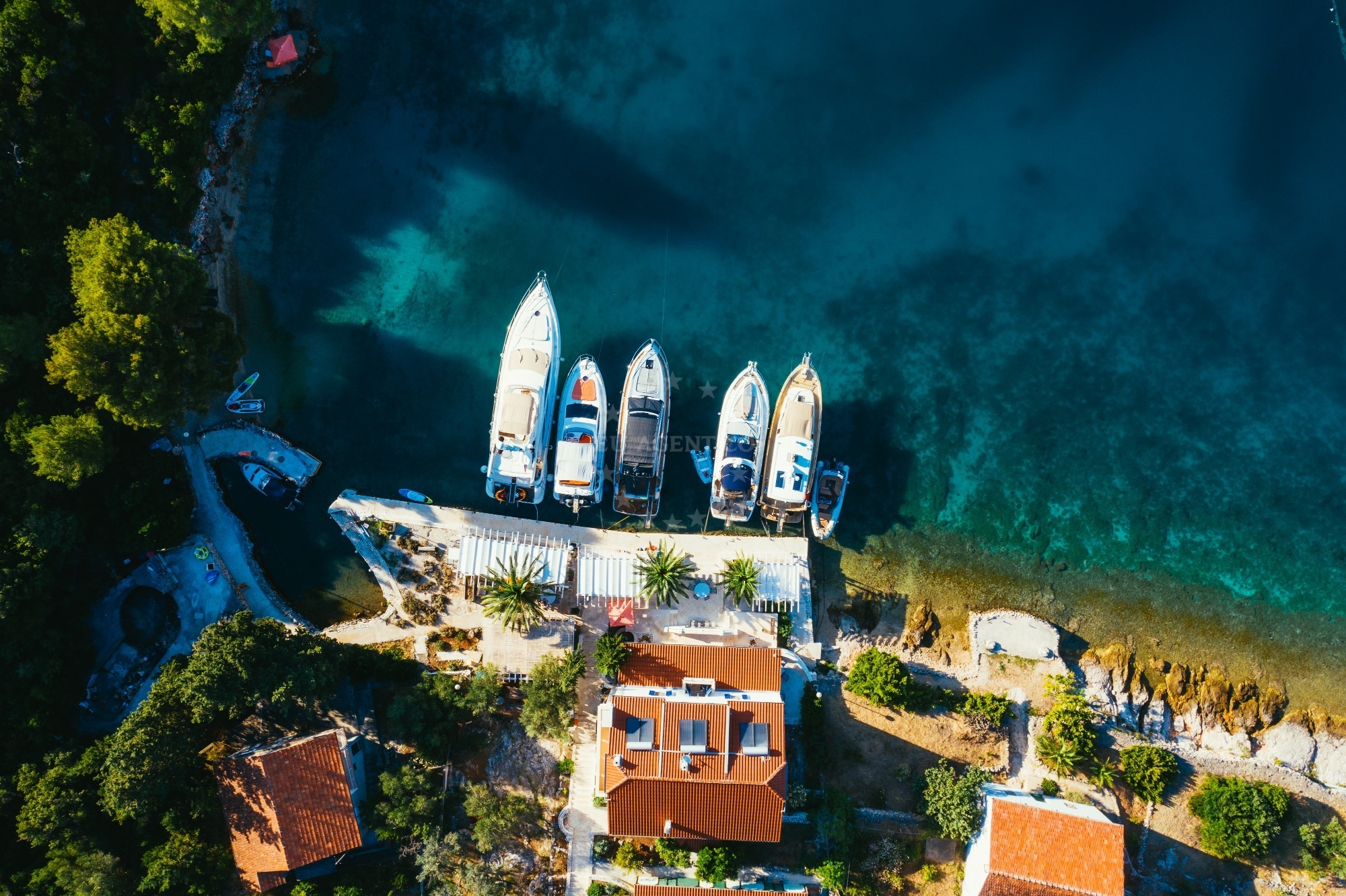 Scenic anchorage near Villa Rava Quay, North Dalmatia