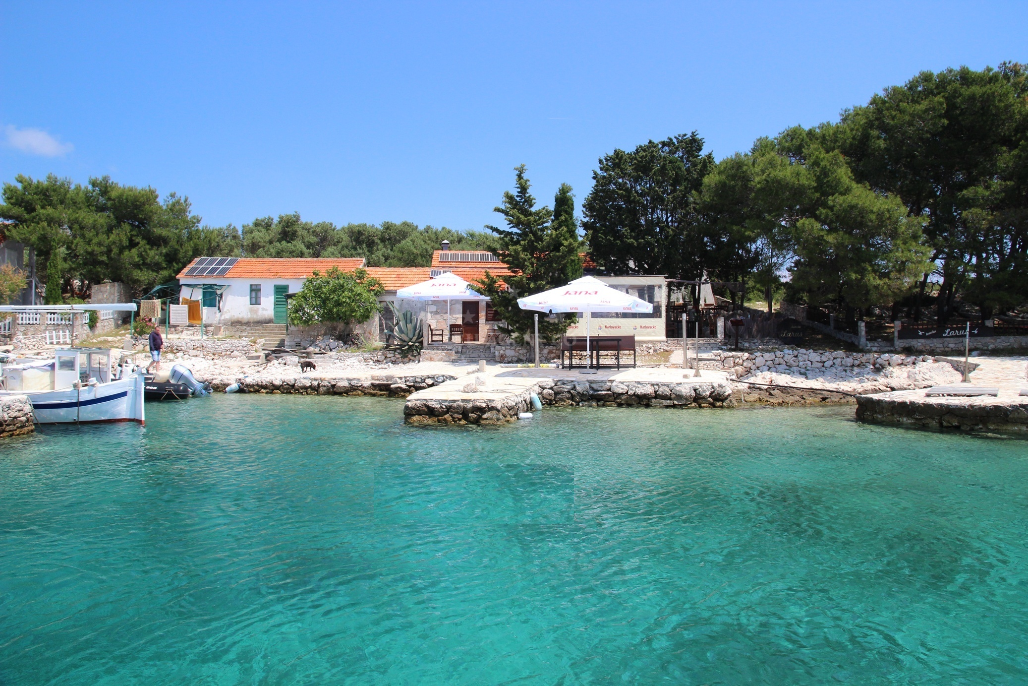 Rustic Konoba Larus restaurant overlooking the Adriatic