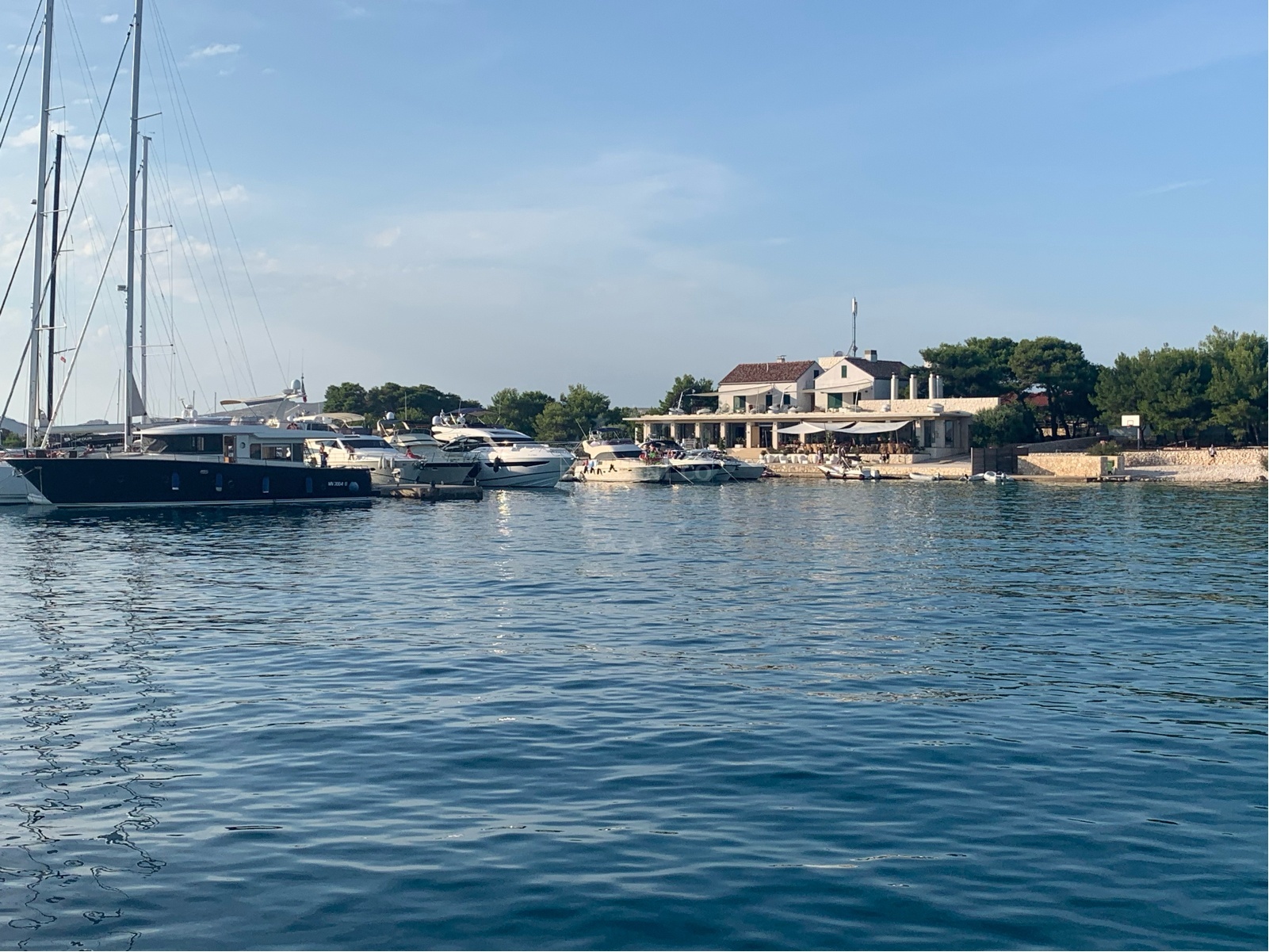 Restaurant Zakan building near the jetty, Ravni Zakan Island