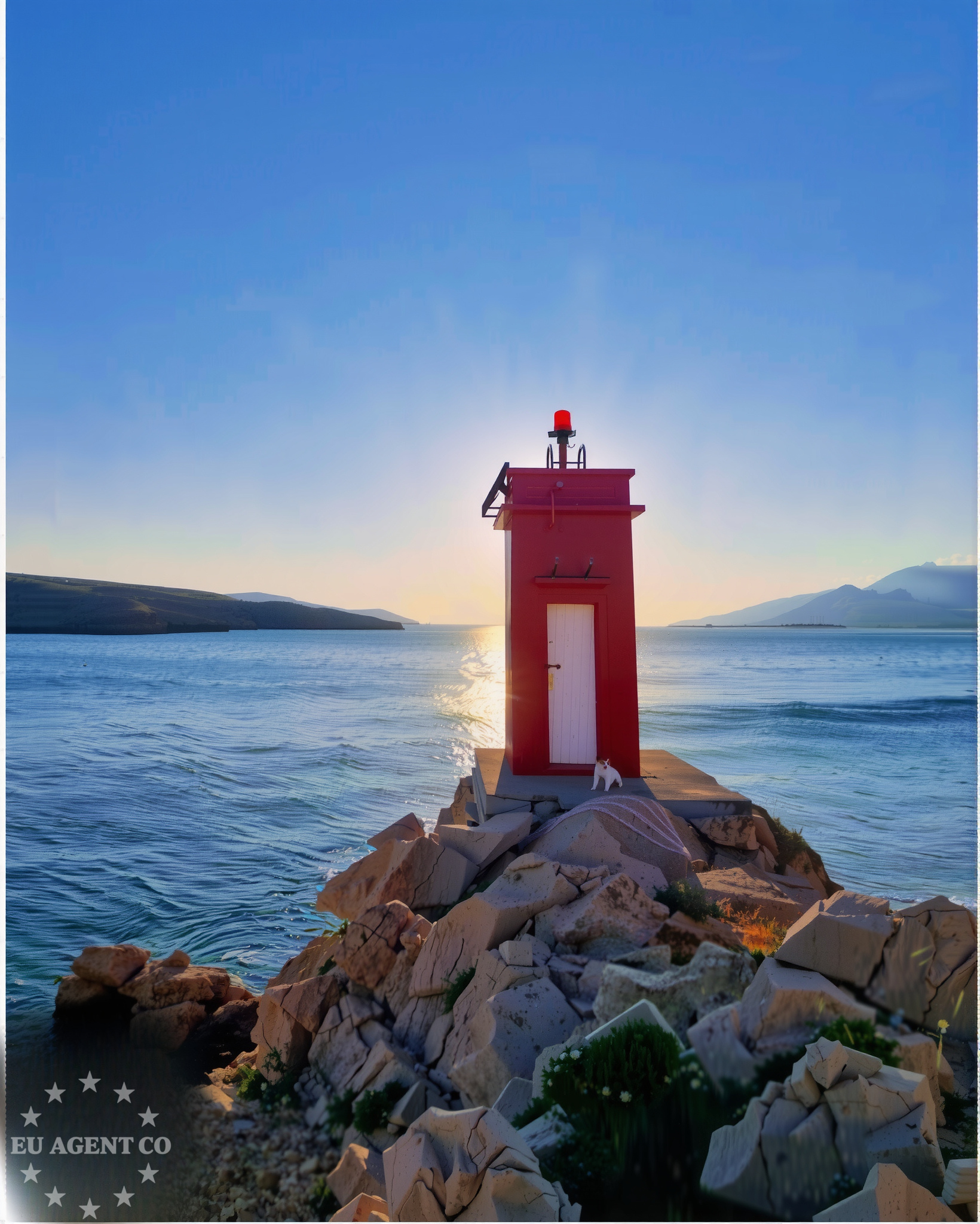 Rovanjska Jetty in North Dalmatia, Croatia, with the Adriatic Sea in the background