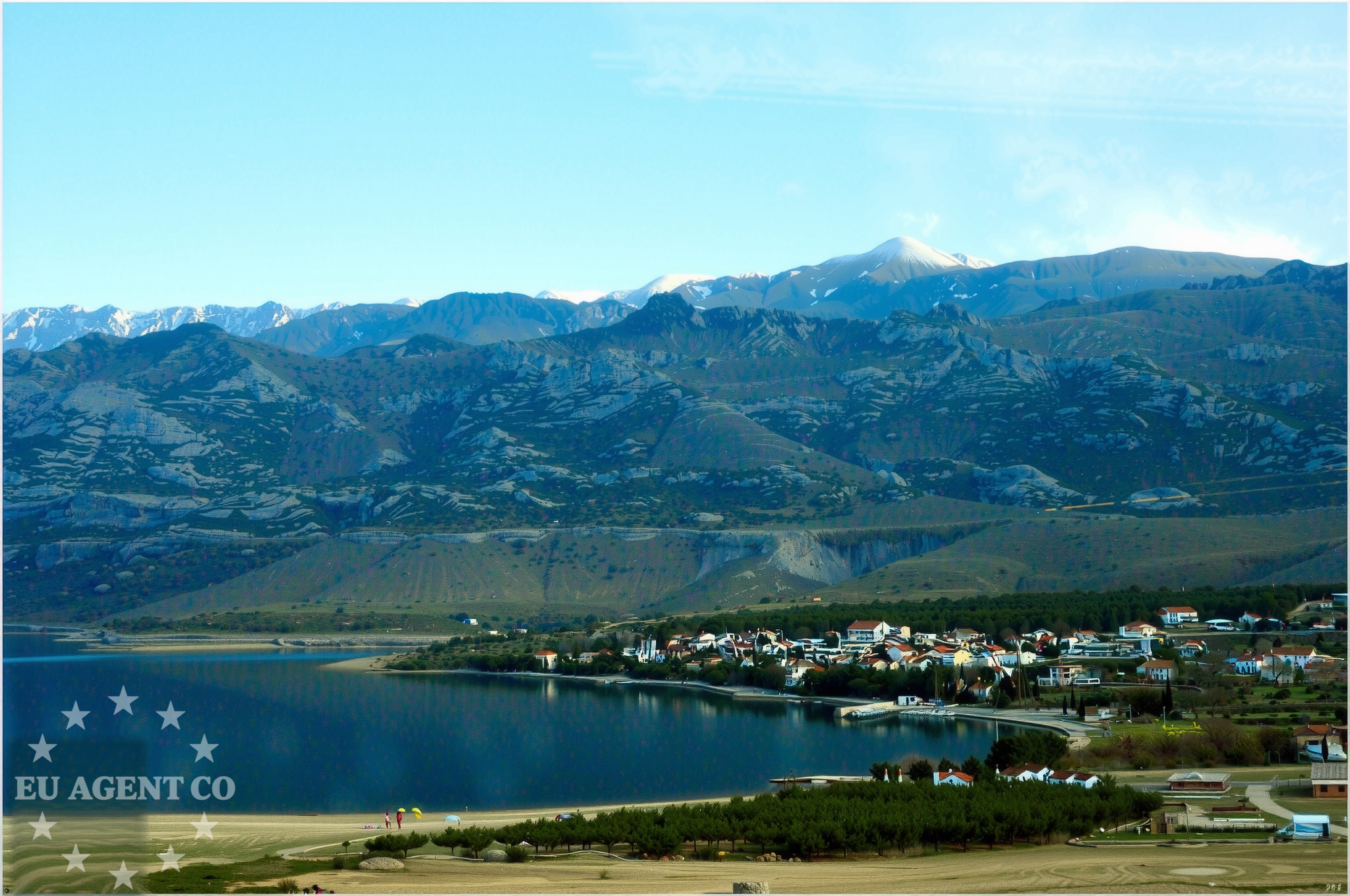 Rovanjska Bay, North Dalmatia, Croatia, with a jetty visible in the distance