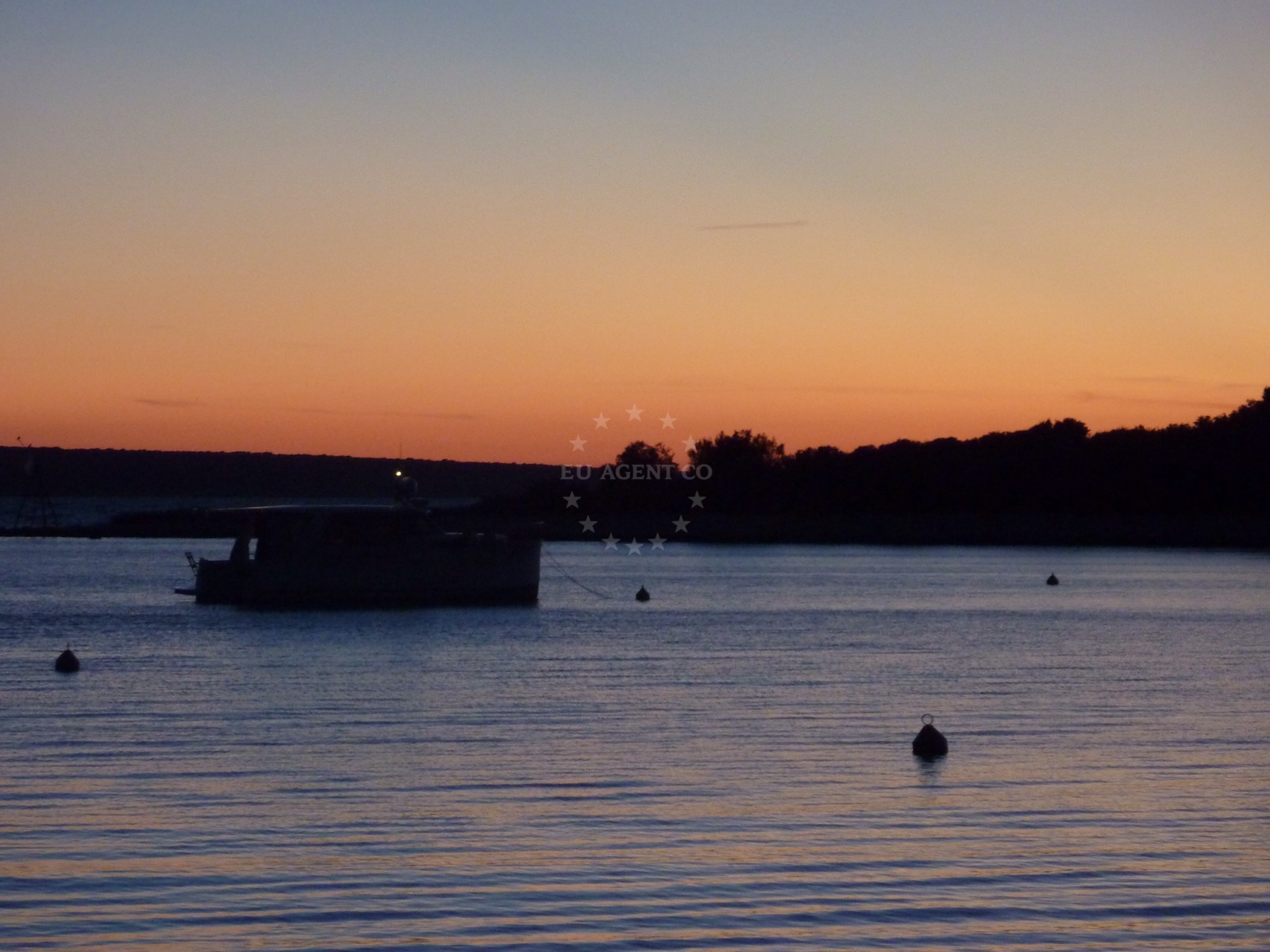 Buoy Field Luka Sveti Ante on Silba Island, North Dalmatia, Croatia. Calm natural bay with mooring buoys.