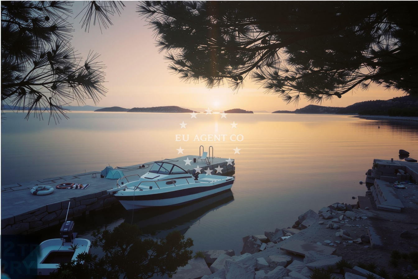 Jetty on the island of Sit, North Dalmatia, Croatia with Adriatic Sea views