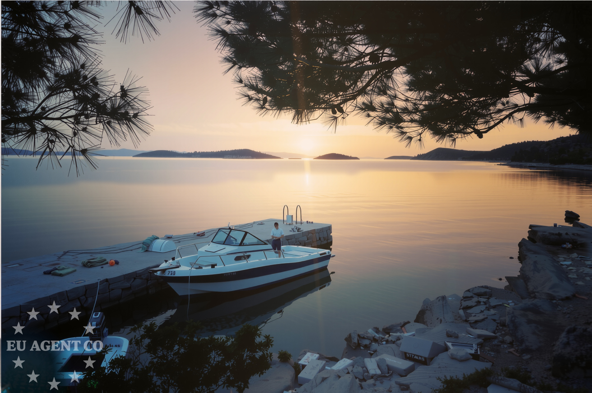 Anchorage near Sit Island jetty, North Dalmatia, Croatia