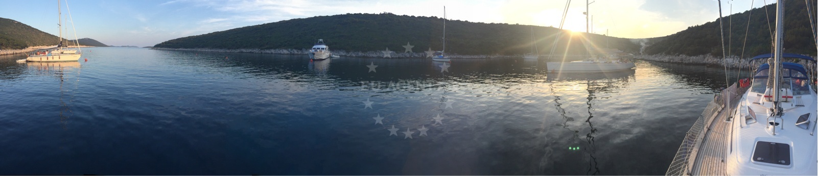Nautical buoy field with clear markings near Griparica Bay, Skarda