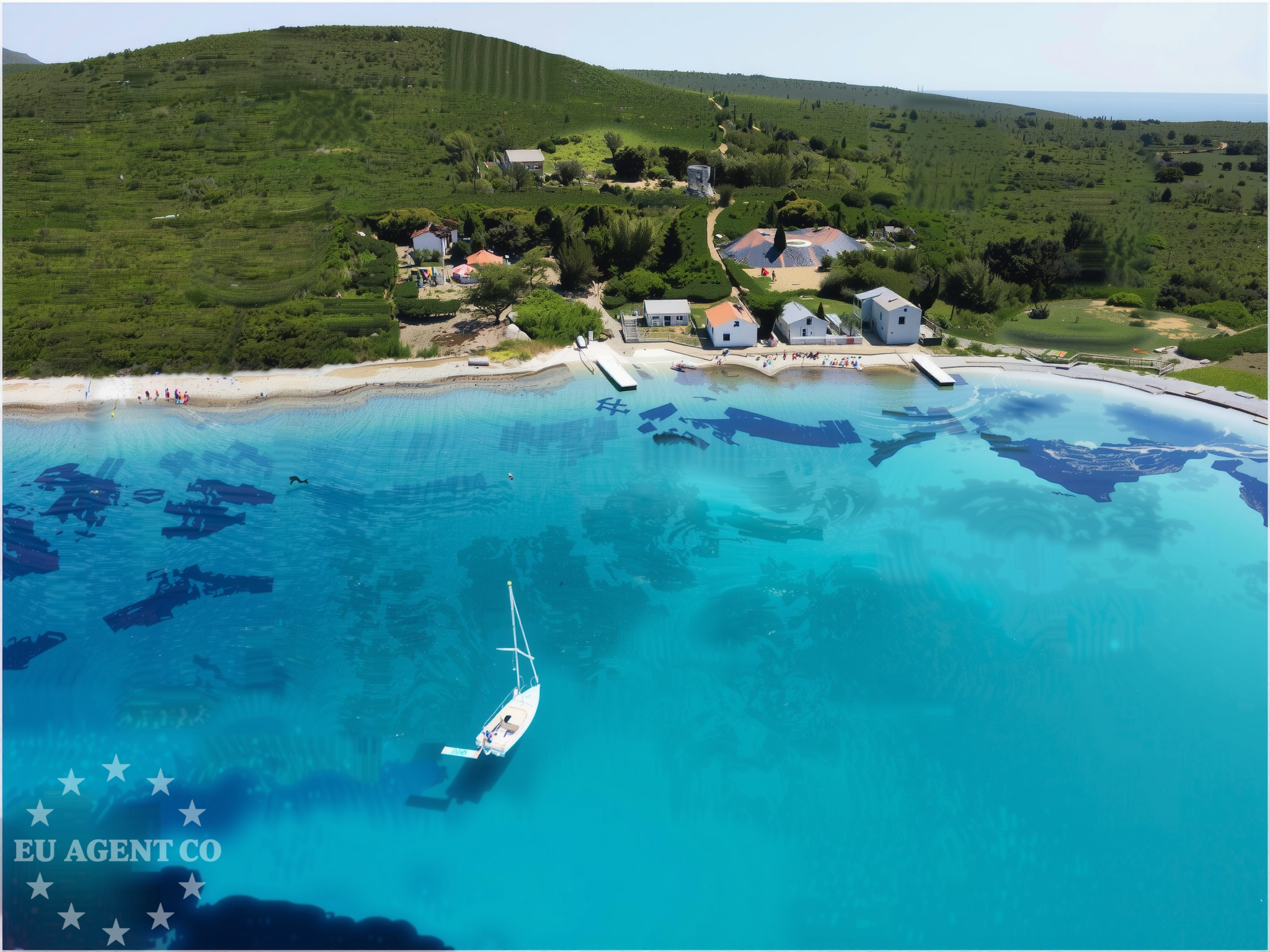 Trate Bay, North Dalmatia, Croatia with clear waters and rocky coastline