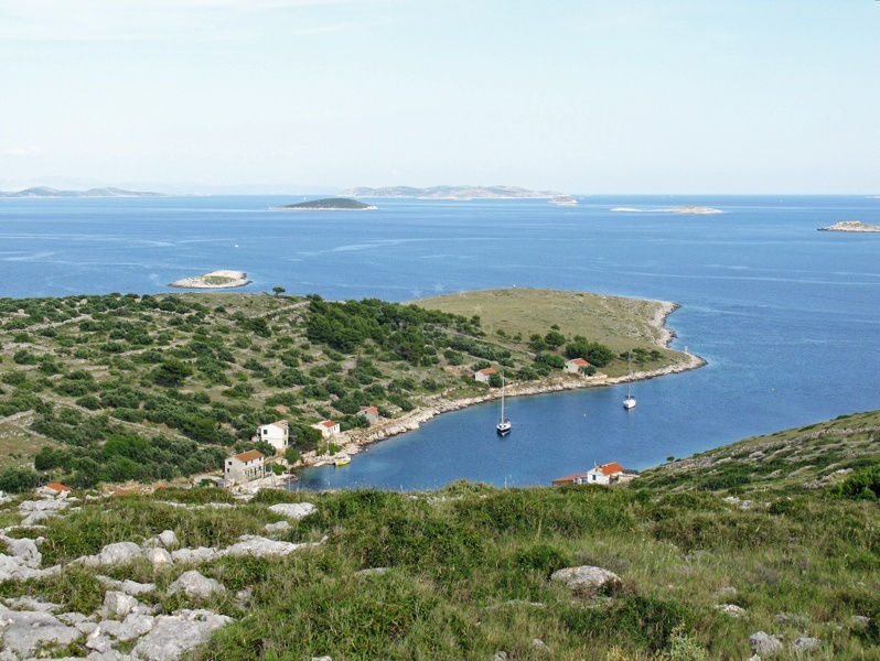 Nautical view of Smokvica Vela Jetty with boats moored along the pier