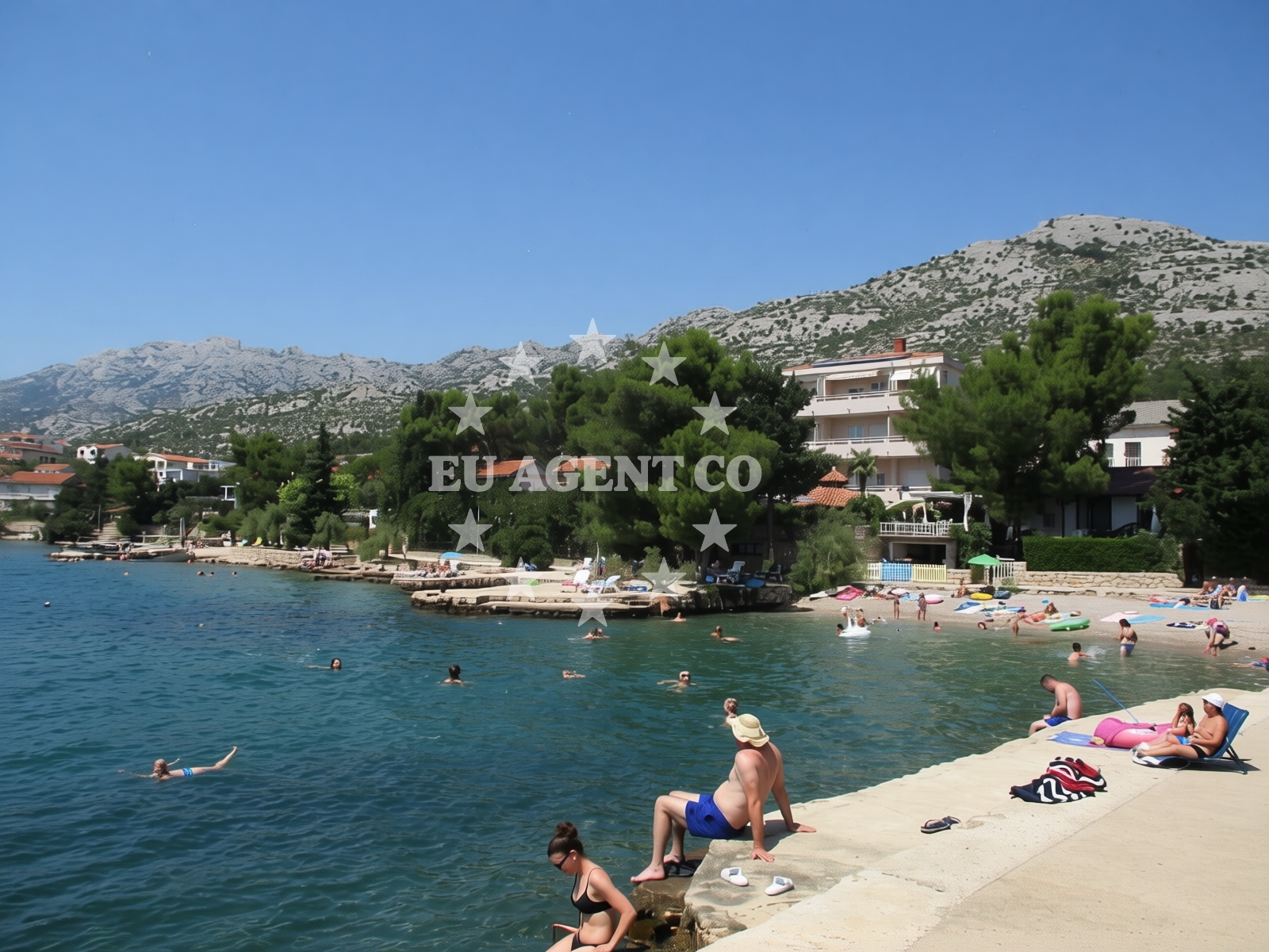 Jetty view from the sea, Starigrad Paklenica