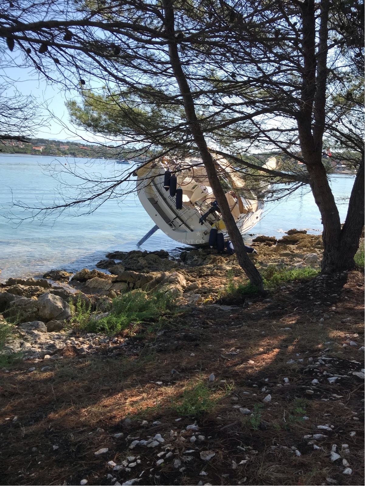 Mooring buoys in Muline Bay, Ugljan Island, Croatia