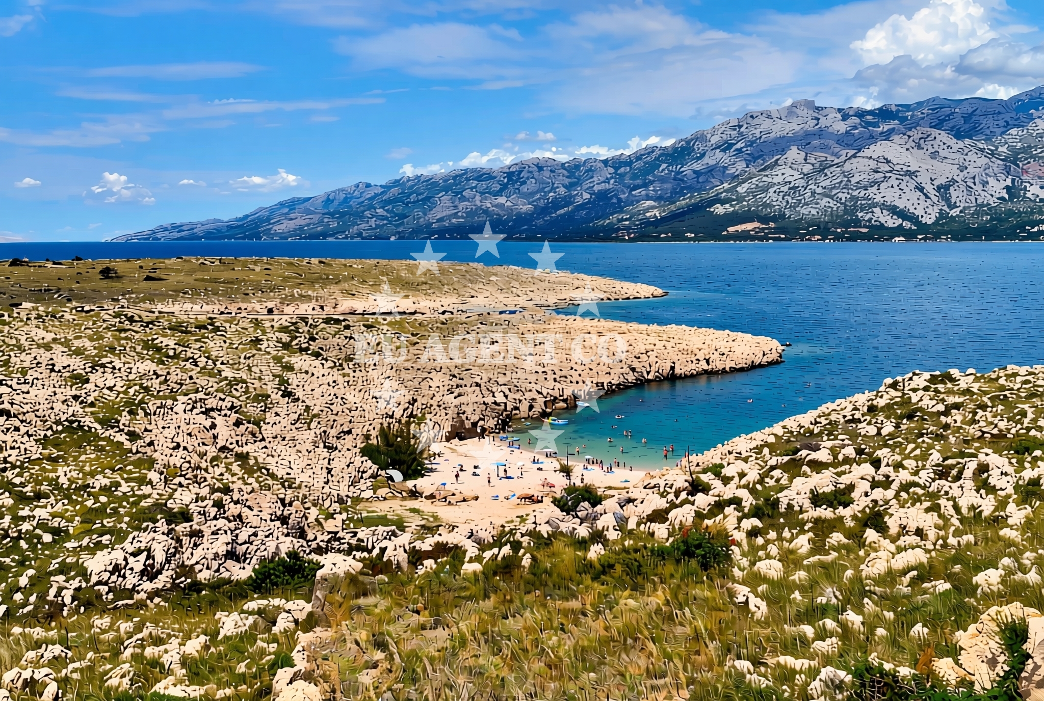 Jetty view in Vinjerac, North Dalmatia