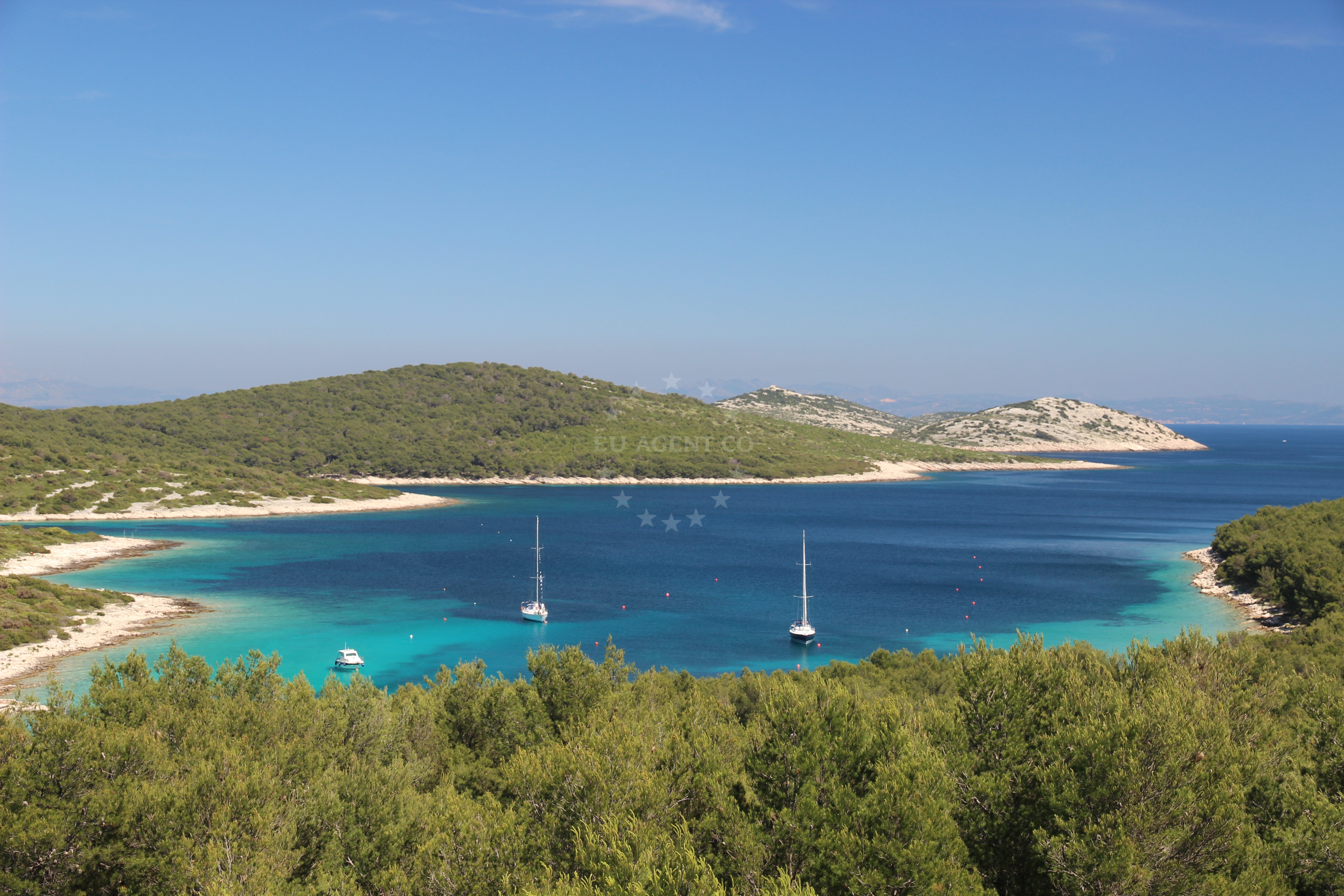 Shallow anchoring area near Zirje, Croatia